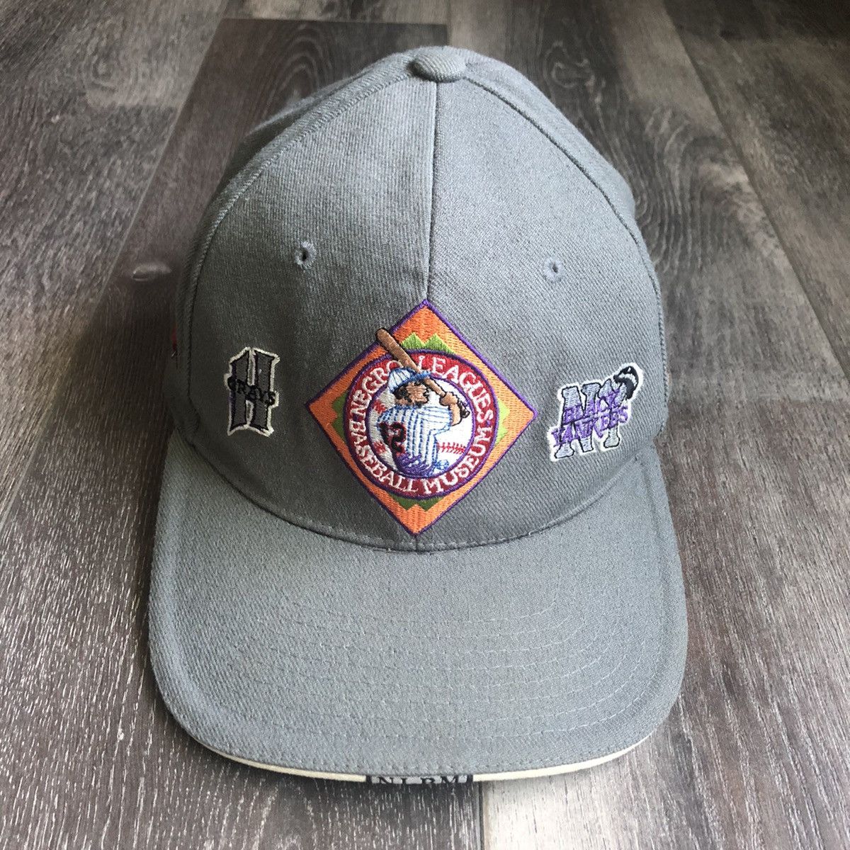 Authentic Negro Leagues Vintage 1990s NLBM Negro Baseball League Patches Fitted Hat Size ONE SIZE - 1 Thumbnail