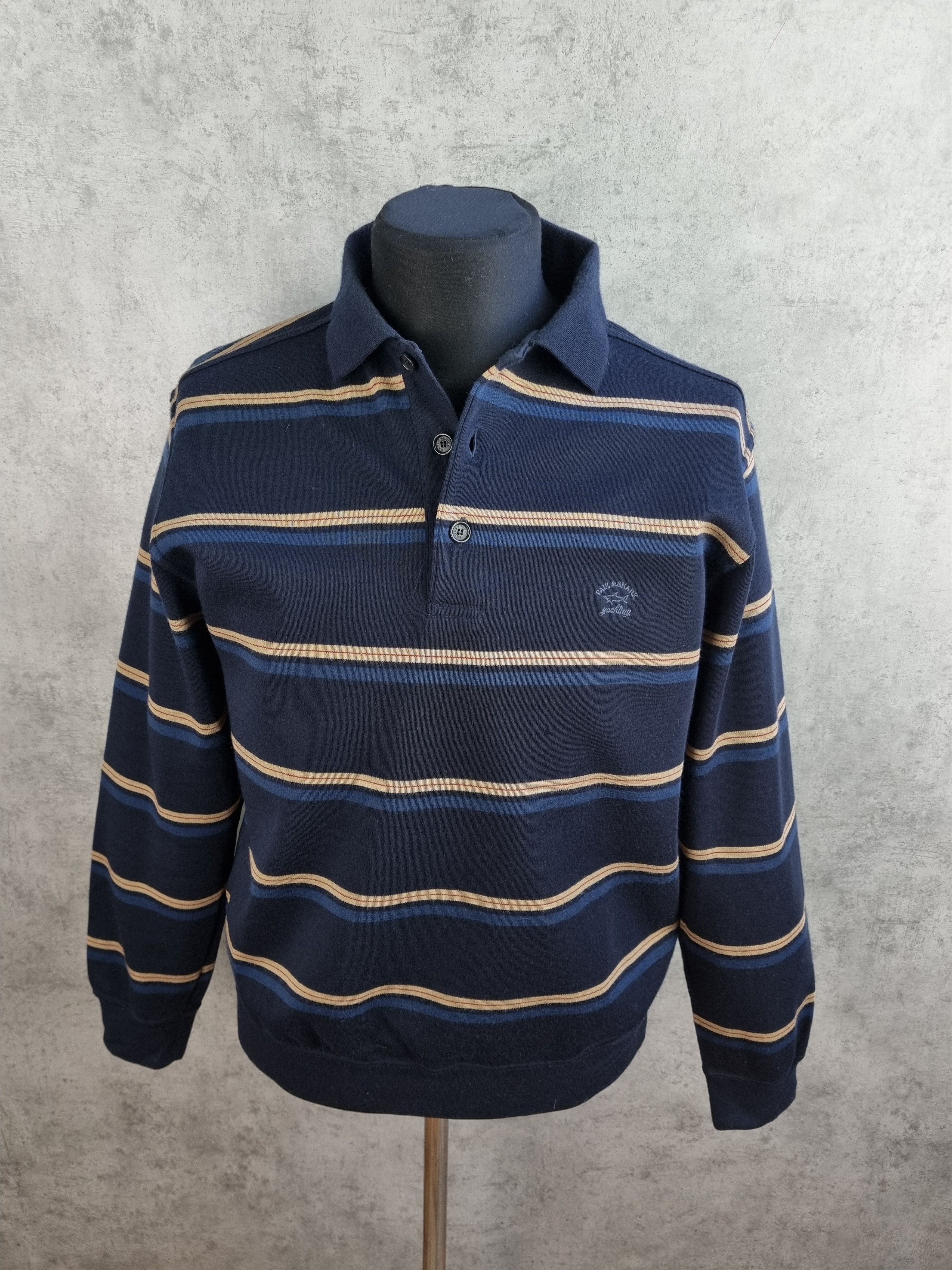 Paul & Shark × Vintage Rare PAUL and SHARK Stripes Sayling Wool Sweater Size US M / EU 48-50 / 2 - 1 Thumbnail