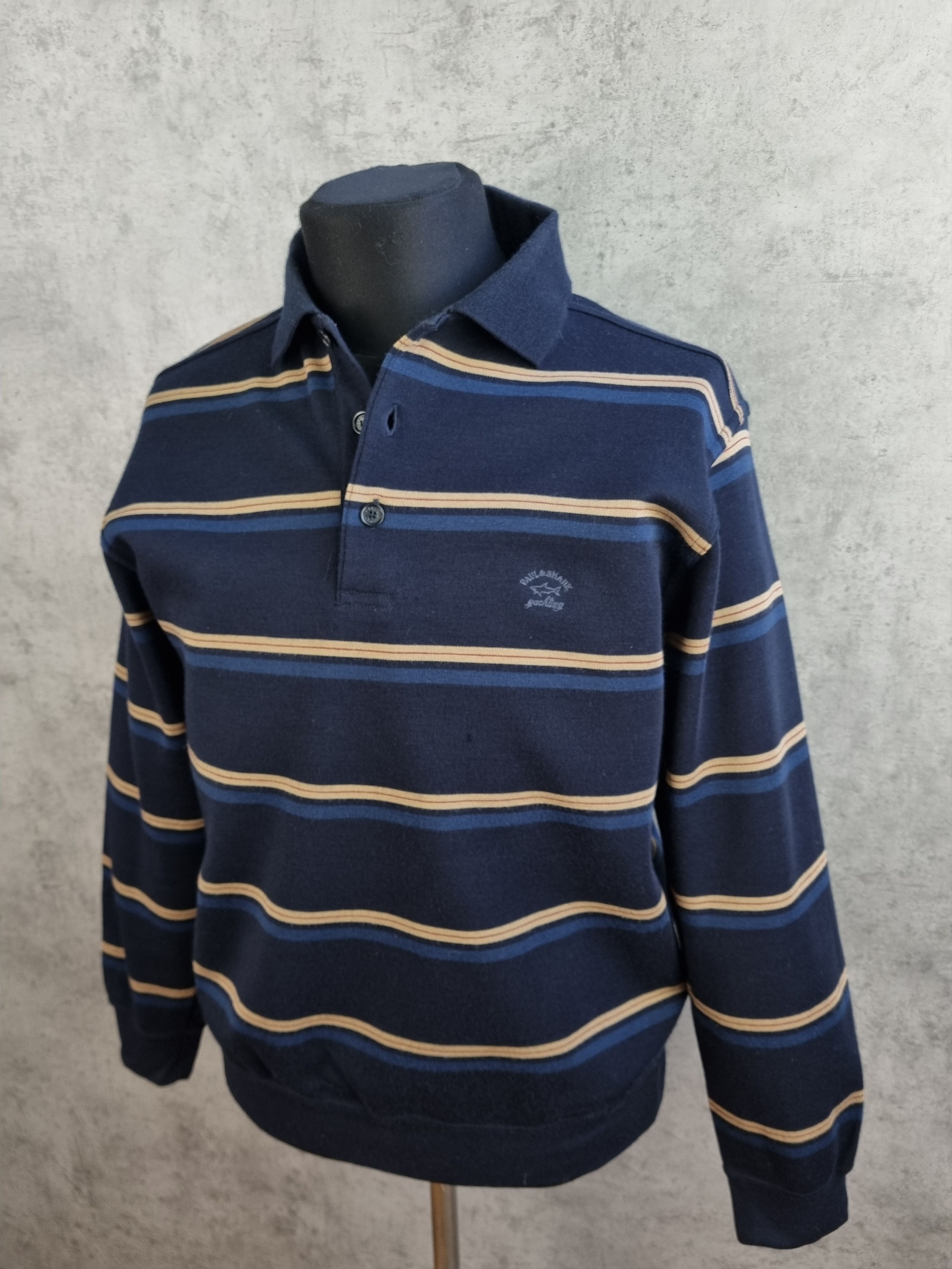 Paul & Shark × Vintage Rare PAUL and SHARK Stripes Sayling Wool Sweater Size US M / EU 48-50 / 2 - 12 Thumbnail