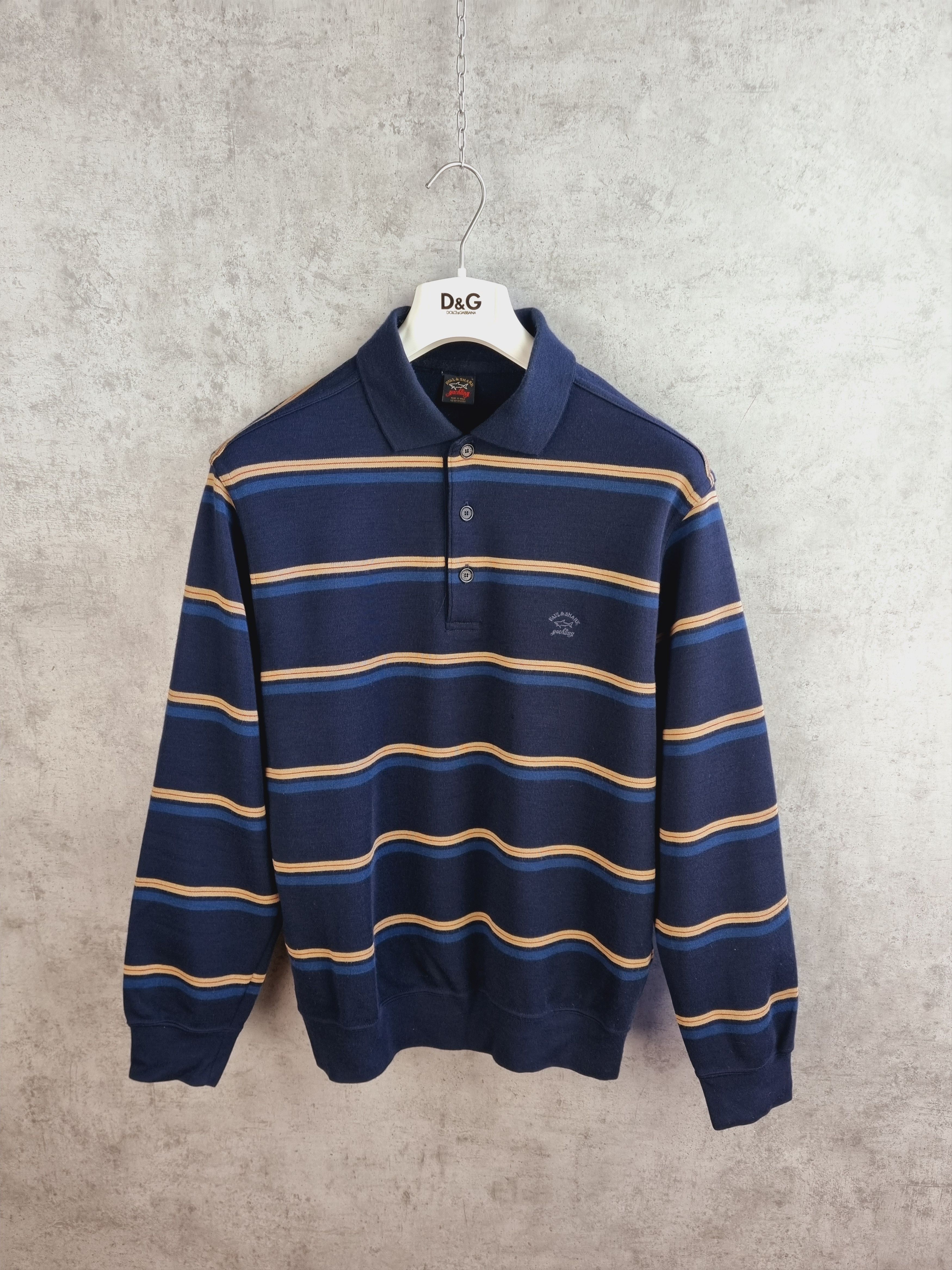 Paul & Shark × Vintage Rare PAUL and SHARK Stripes Sayling Wool Sweater Size US M / EU 48-50 / 2 - 3 Thumbnail