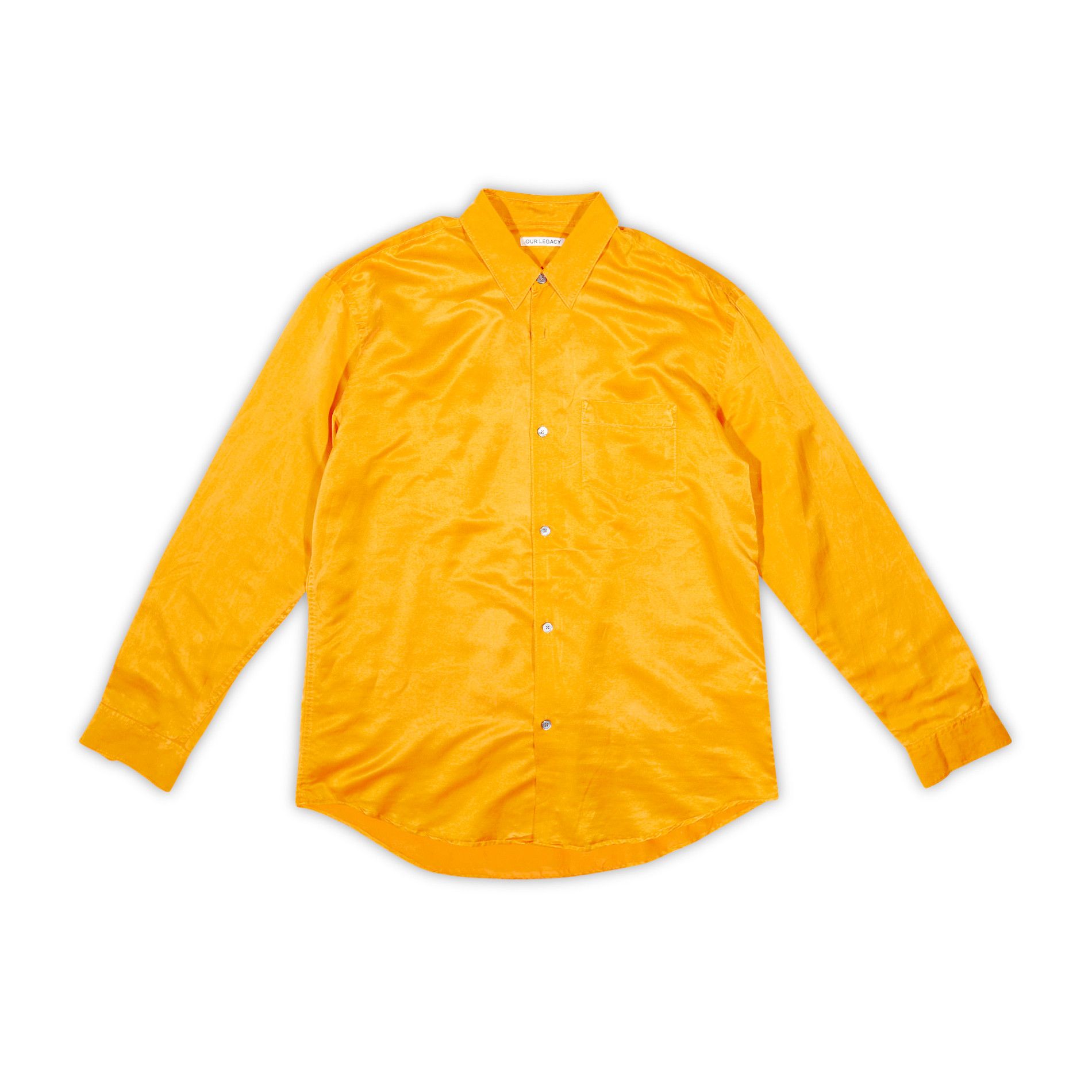 image of Our Legacy Orange Cotton Silk Blend Shirt, Men's (Size Medium)