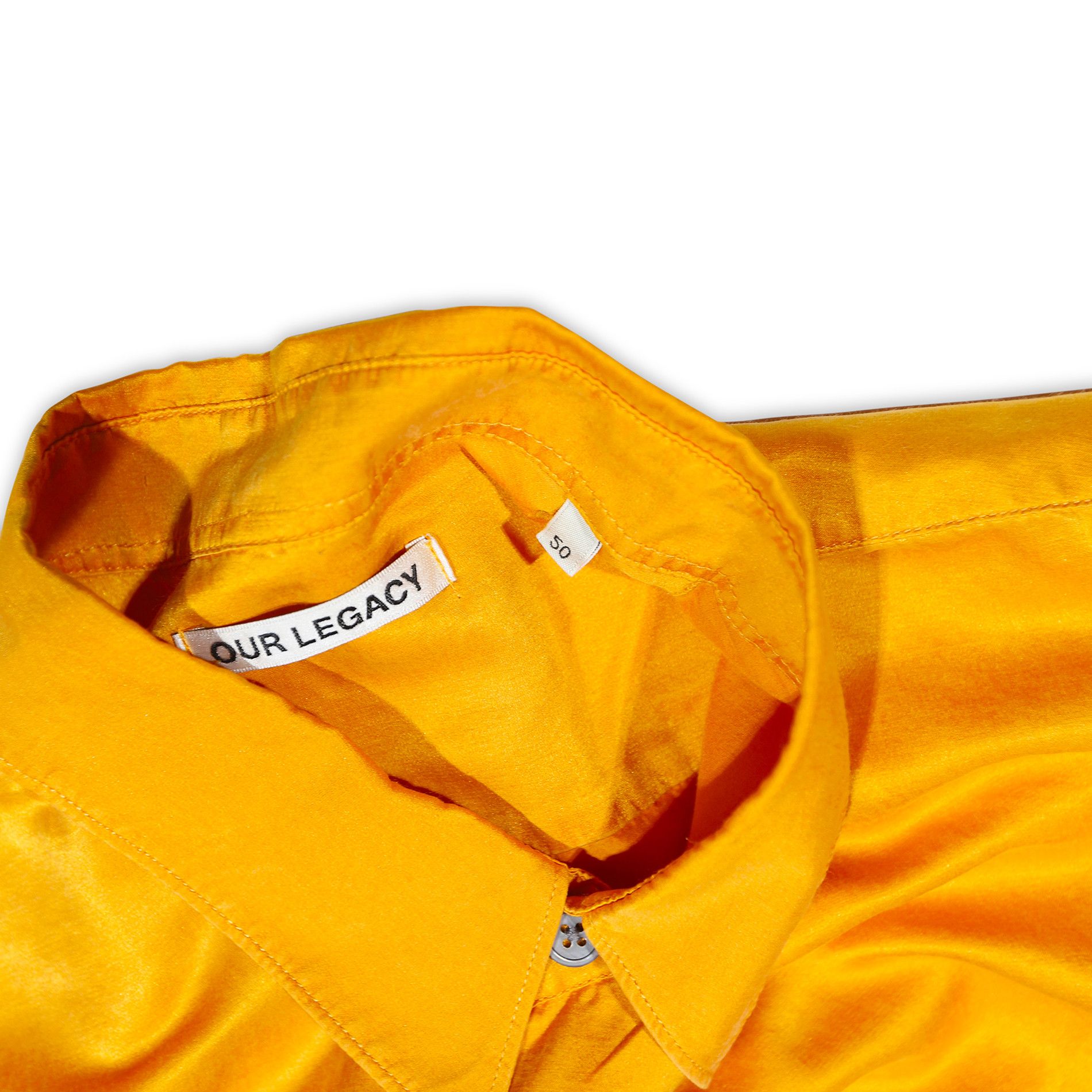 Our Legacy Orange Cotton Silk Blend Shirt Size US M / EU 48-50 / 2 - 5 Thumbnail