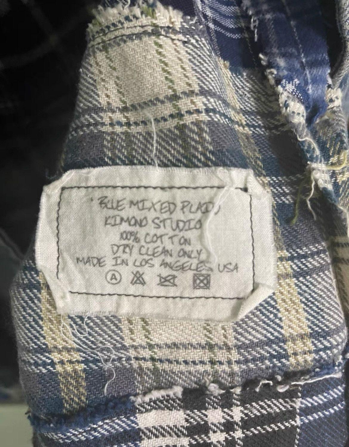 Greg Lauren Greg Lauren 20fw blue mixed plaid kimono Size US L / EU 52-54 / 3 - 4 Thumbnail