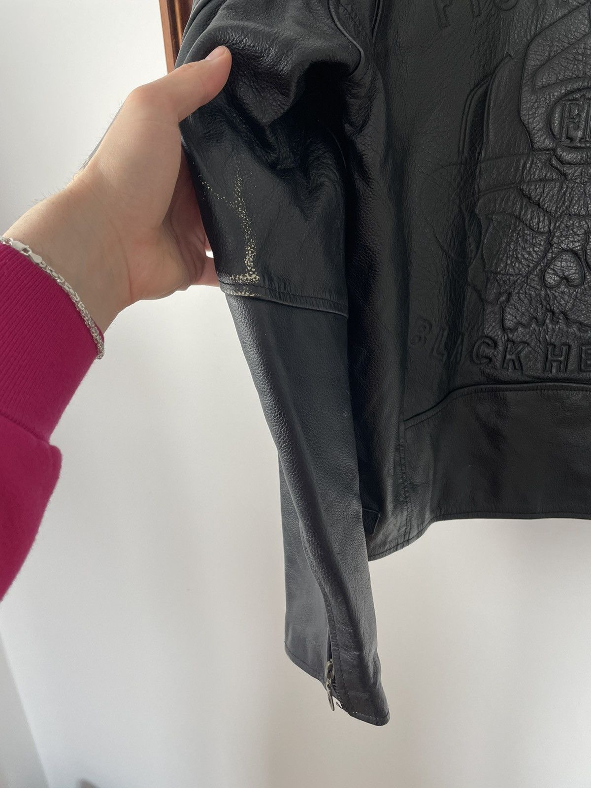 Leather Vintage Genuine Real Leather Jacket High Quality Rock Punk Size US XL / EU 56 / 4 - 5 Thumbnail
