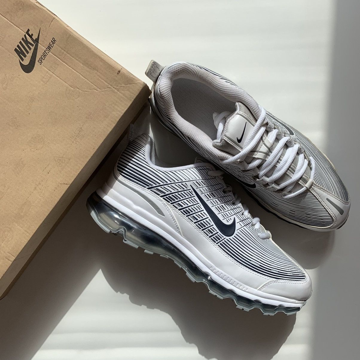 Nike !NEW Nike Air Max 2006 (360) Leather White Obsidian Size US 9 / EU 42 - 12 Thumbnail