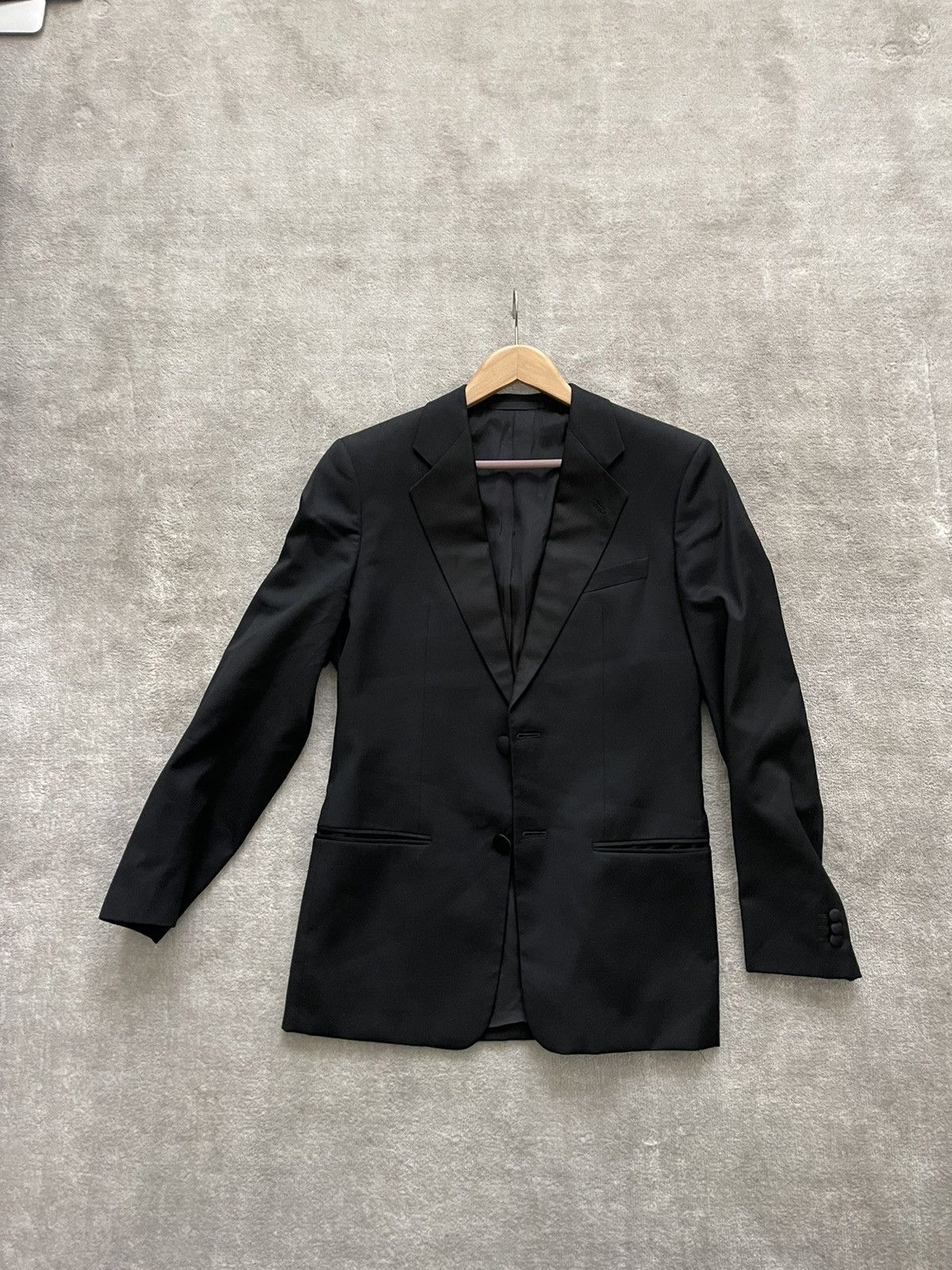 Giorgio Armani Black Armani Peak Lapel Wool Tuxedo Size 36R - 2 Thumbnail