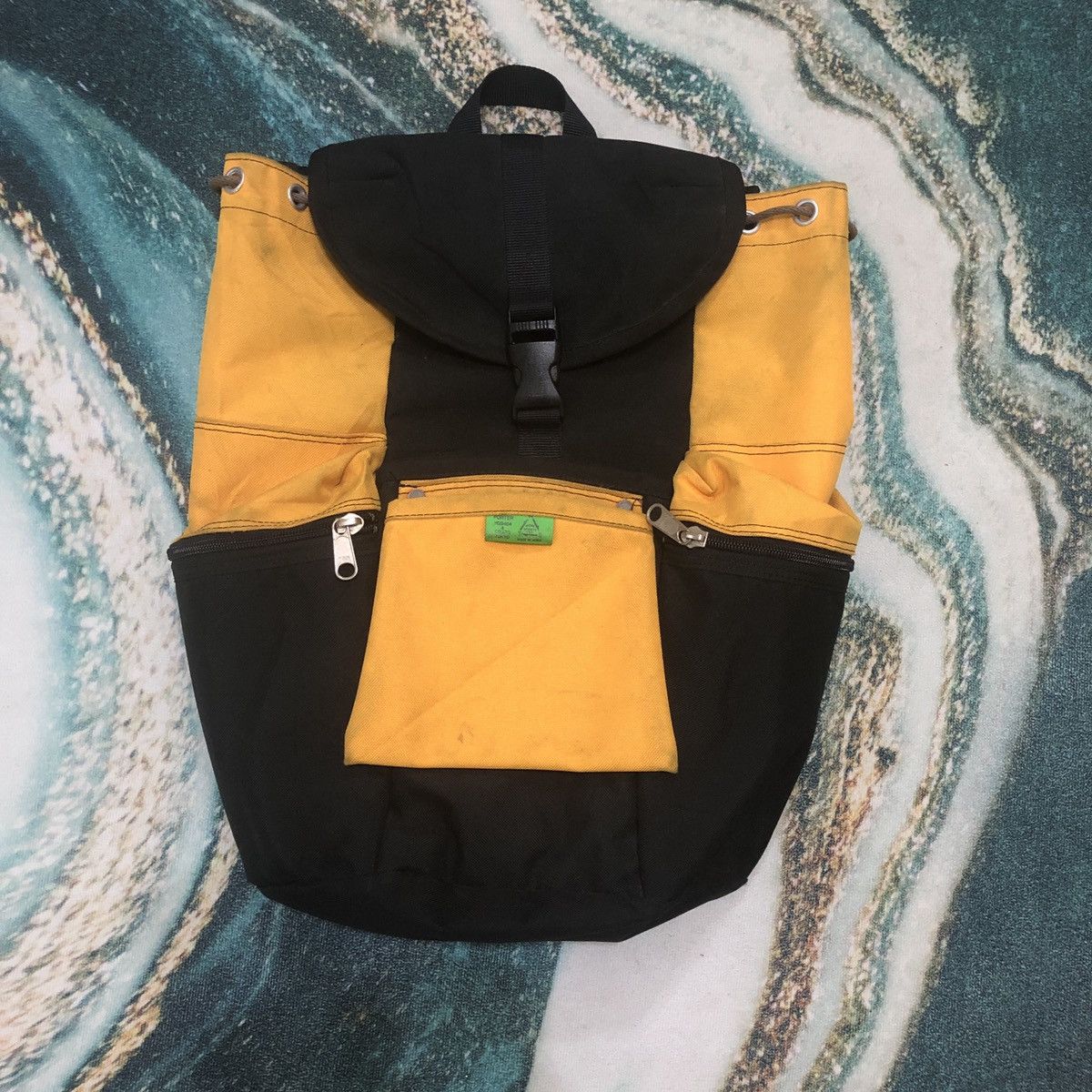 image of Vintage Porter Yoshida & Co. Ltd Tokyo Backpack in Black Yellow, Men's