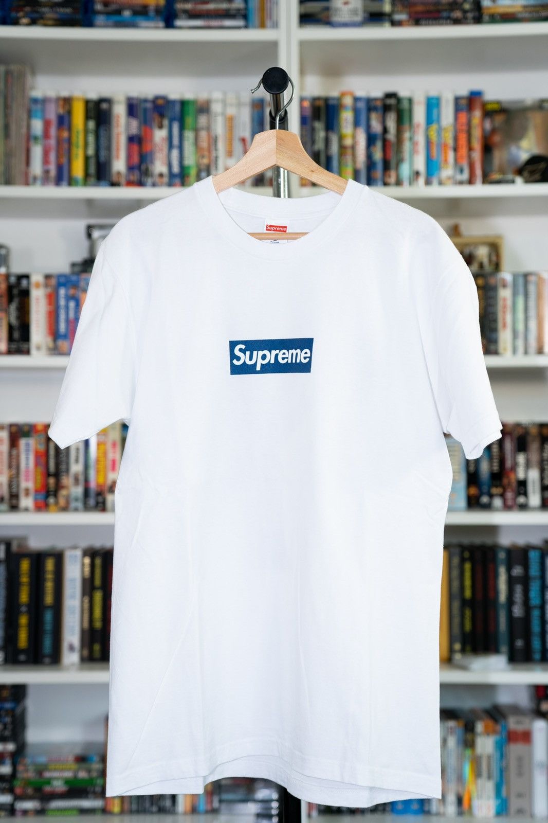 NEW SUPREME X NEW YORK YANKEES BOX LOGO TEE SHIRT WHITE SS15 SIZE LARGE  RARE