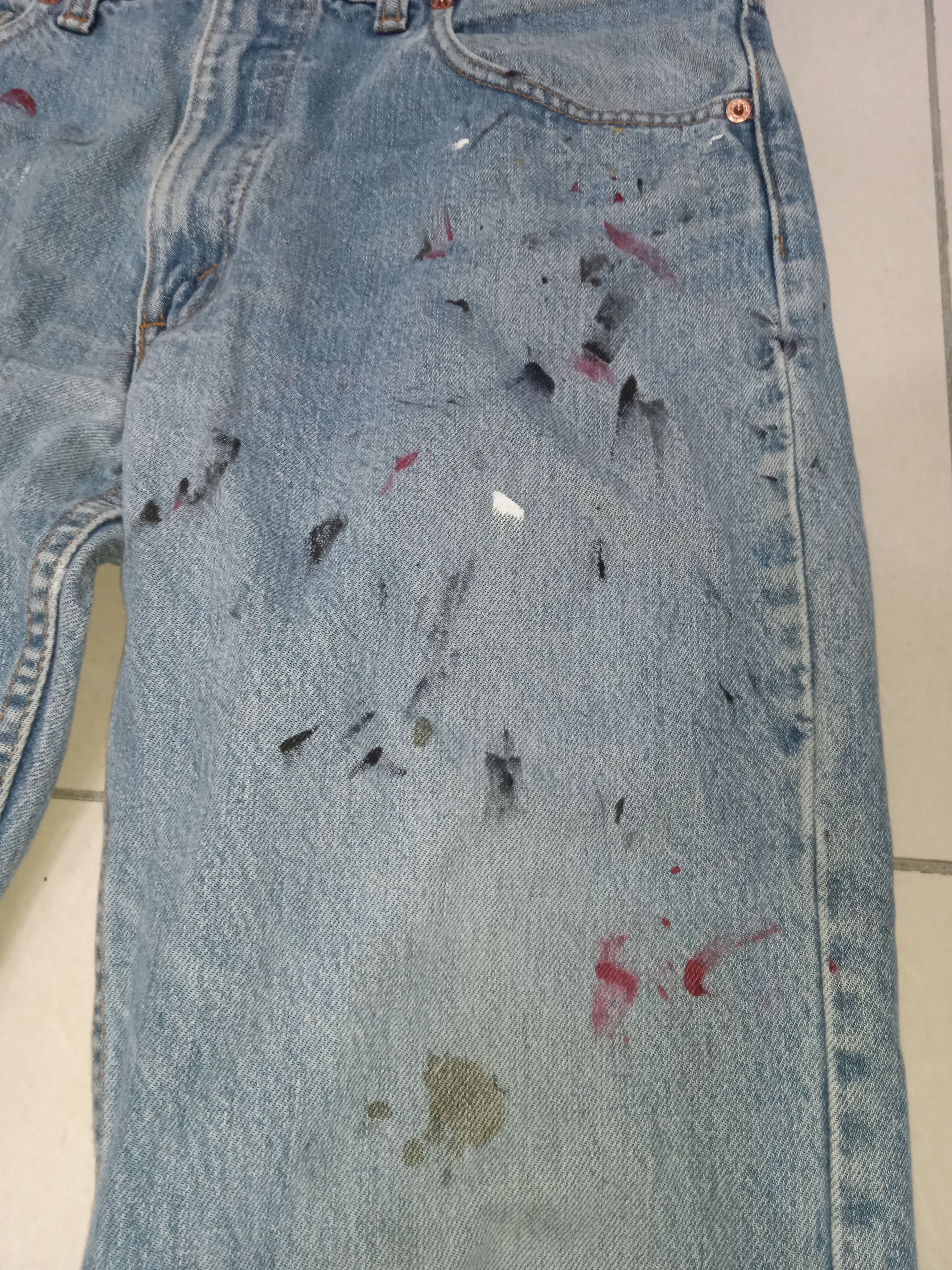 Levi's Vintage 90s Levi's 505 Canada Paint Splattered Denim Grunge Size US 34 / EU 50 - 5 Thumbnail