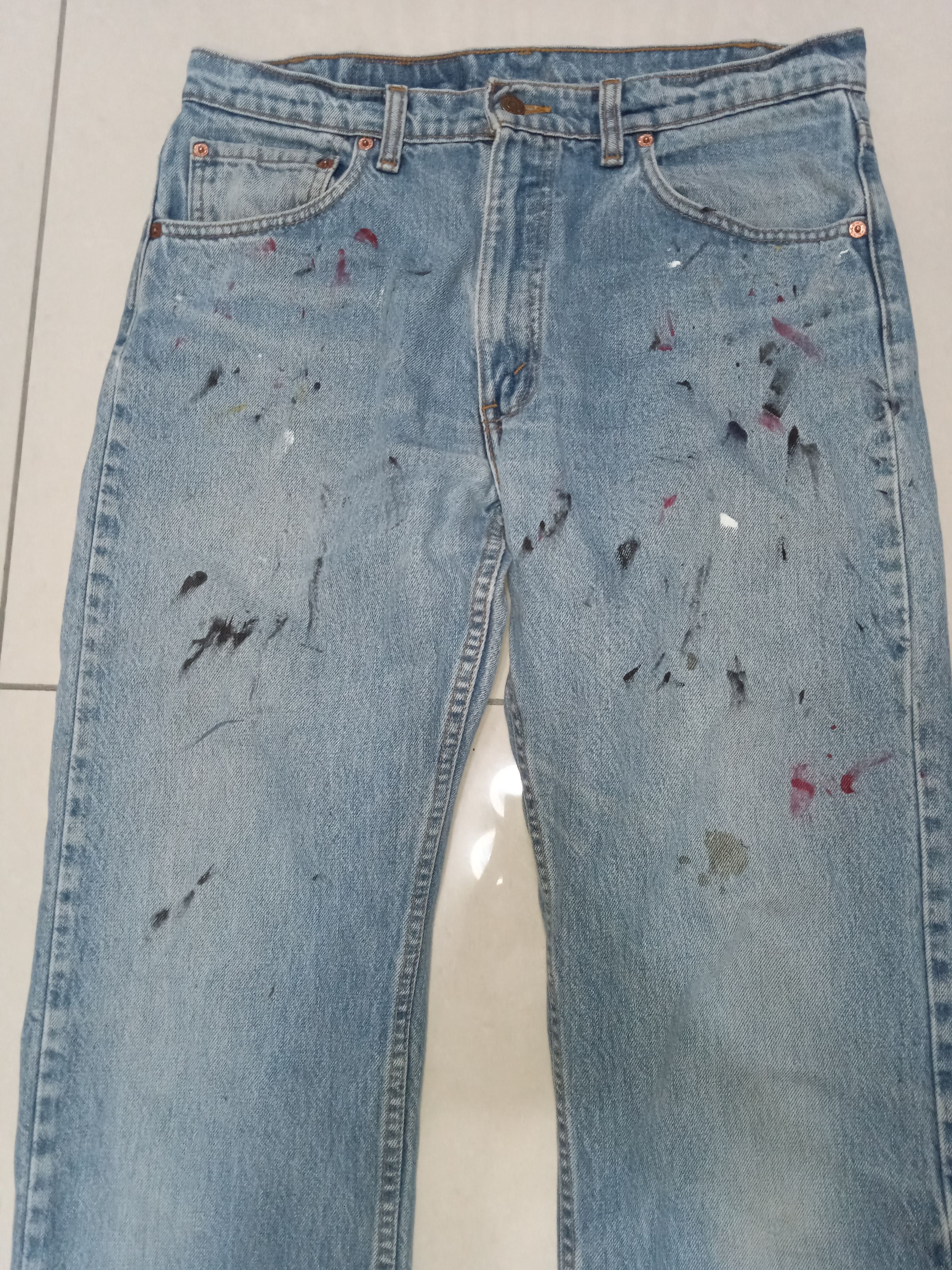 Levi's Vintage 90s Levi's 505 Canada Paint Splattered Denim Grunge Size US 34 / EU 50 - 3 Thumbnail