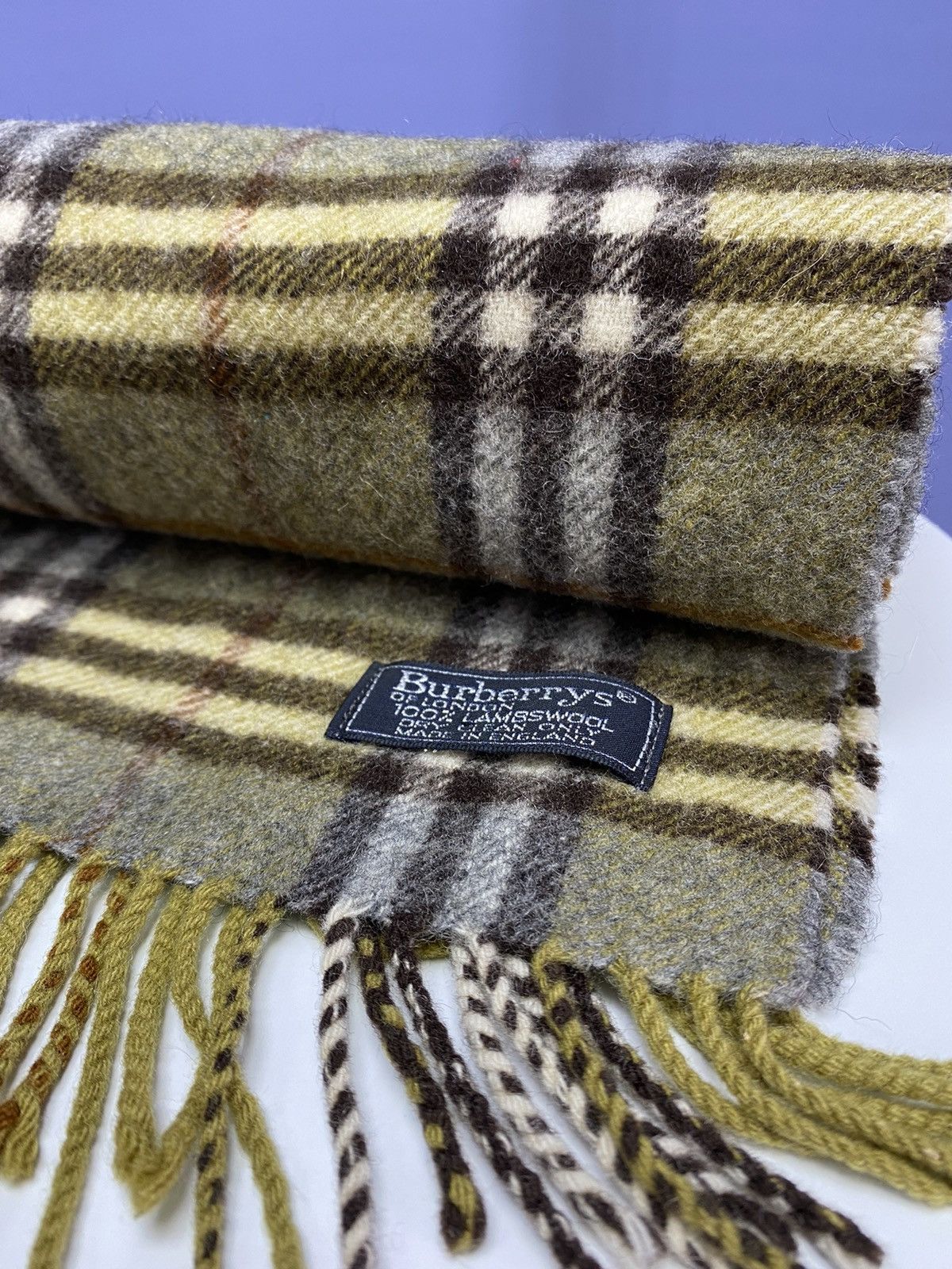 Burberry Vintage Burberrys Wool Scarf Unisex Classic Size ONE SIZE - 8 Thumbnail