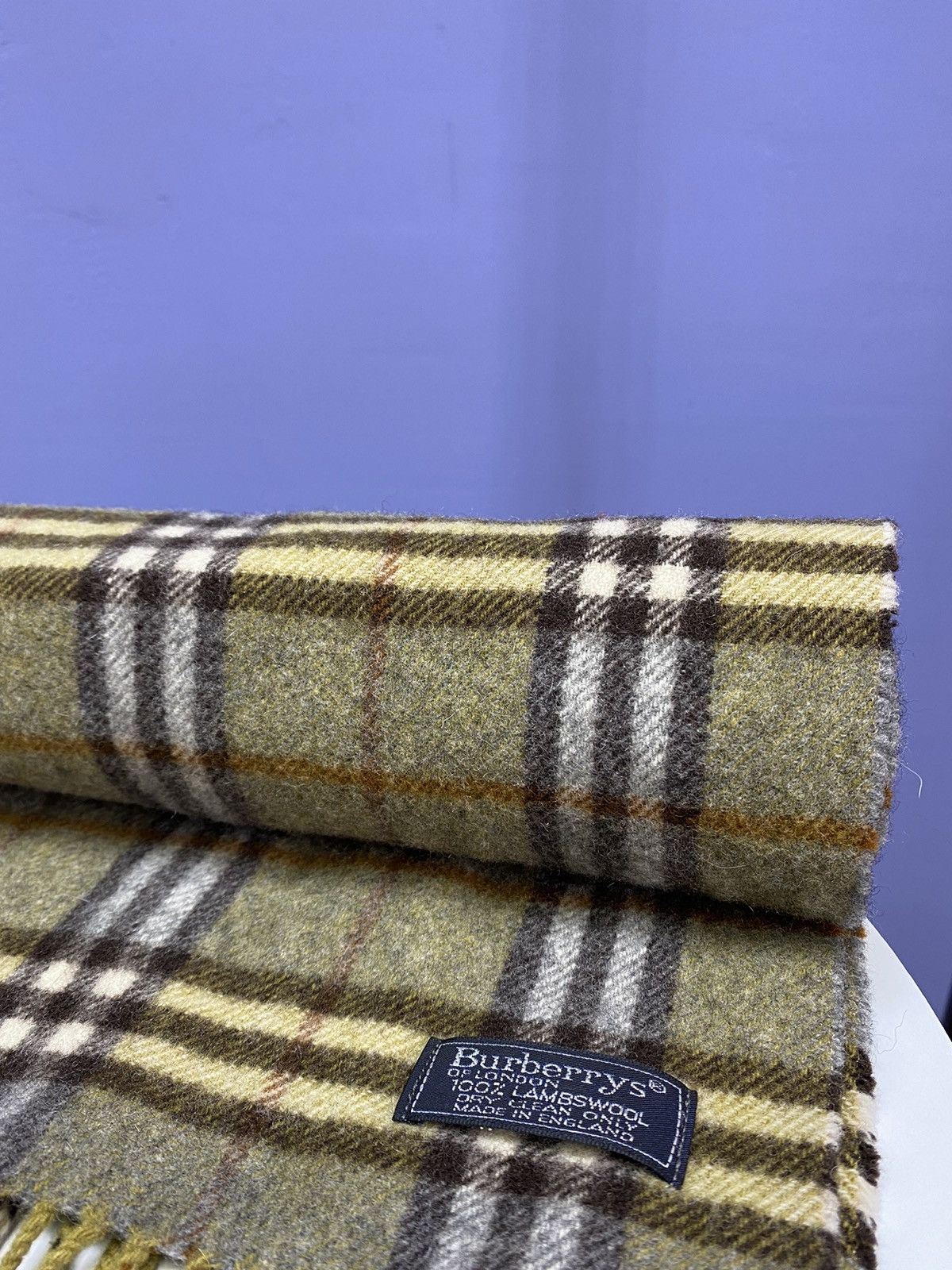 Burberry Vintage Burberrys Wool Scarf Unisex Classic Size ONE SIZE - 5 Thumbnail
