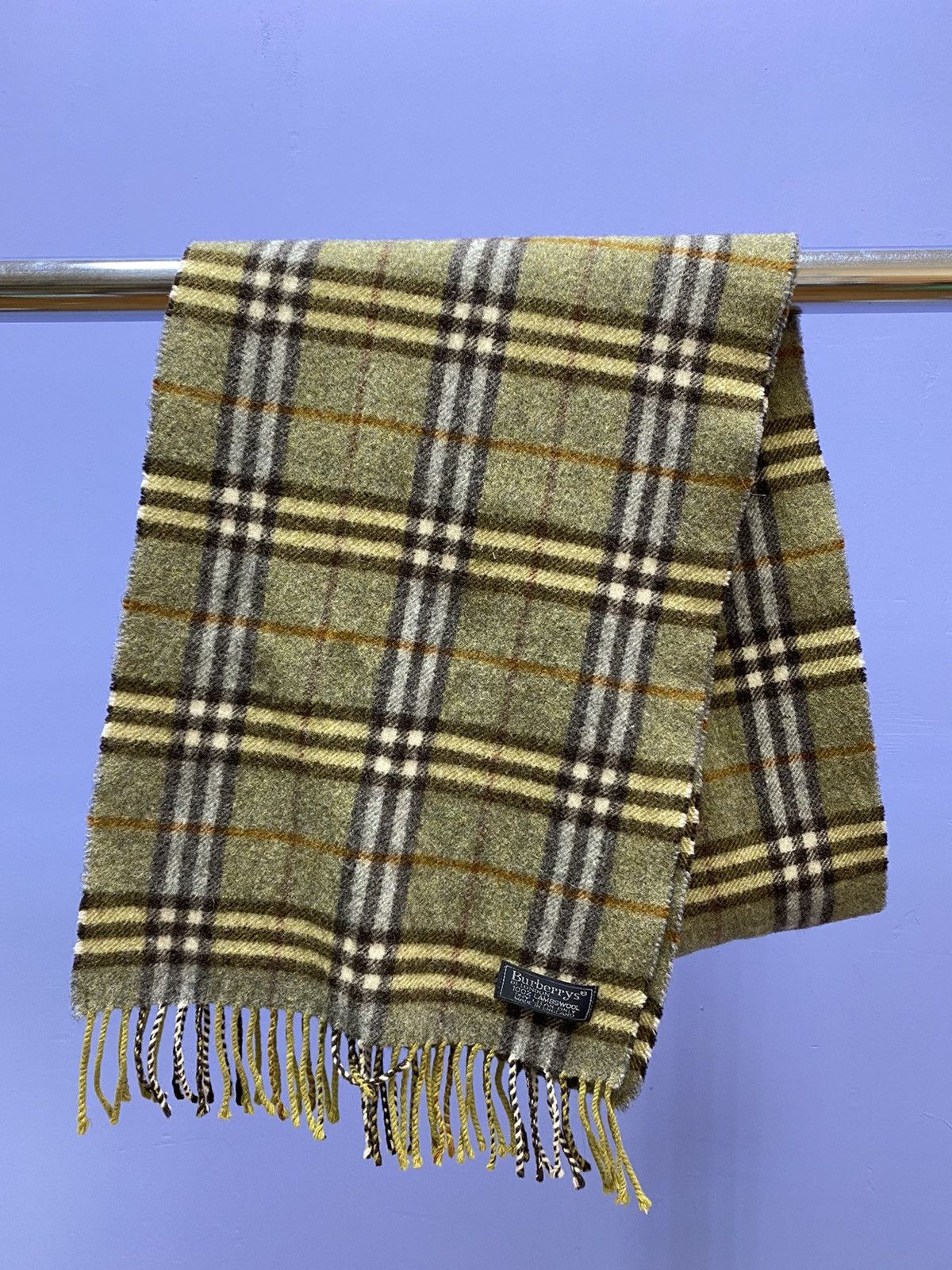 Burberry Vintage Burberrys Wool Scarf Unisex Classic Size ONE SIZE - 10 Thumbnail