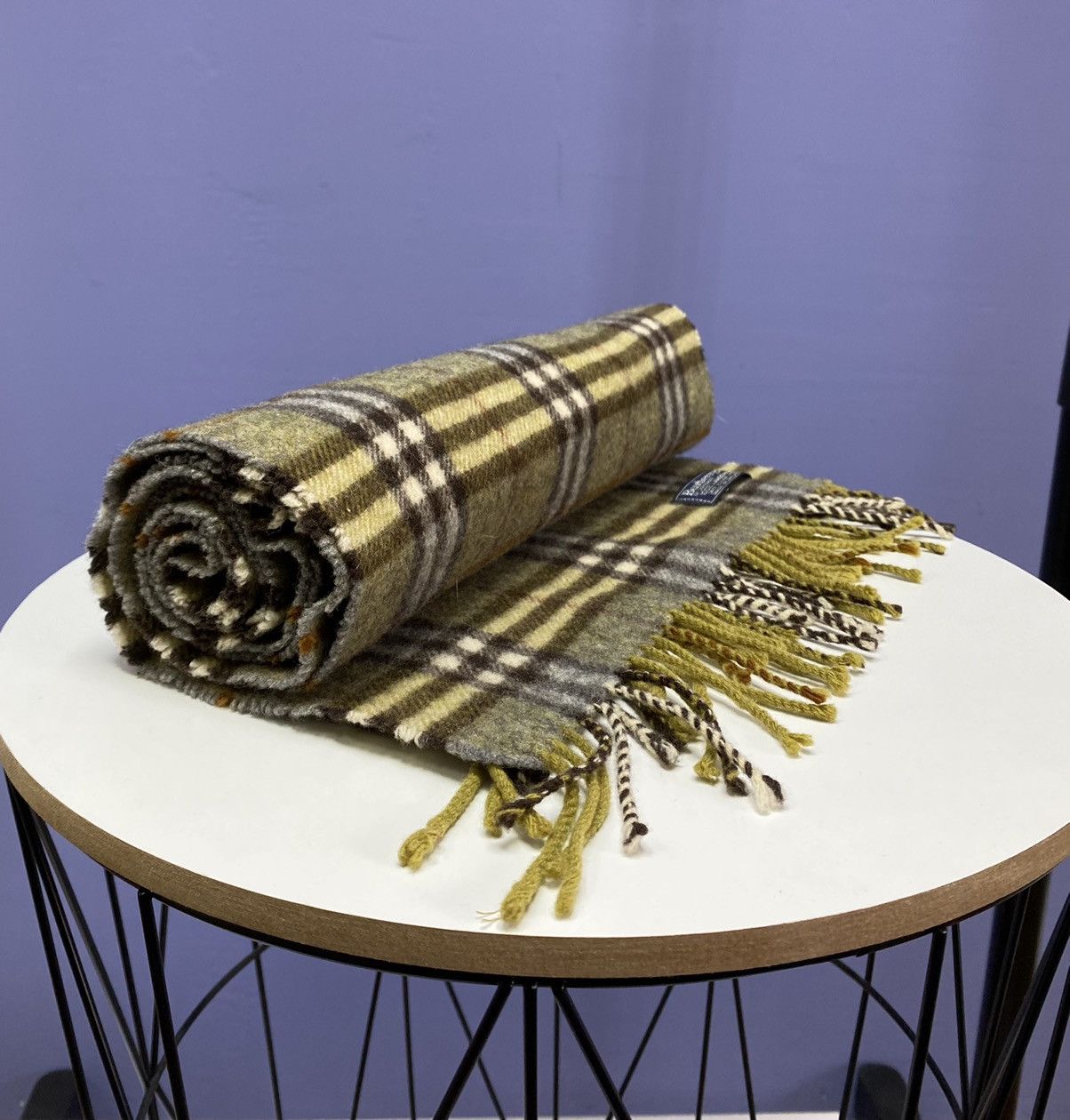 Burberry Vintage Burberrys Wool Scarf Unisex Classic Size ONE SIZE - 2 Thumbnail