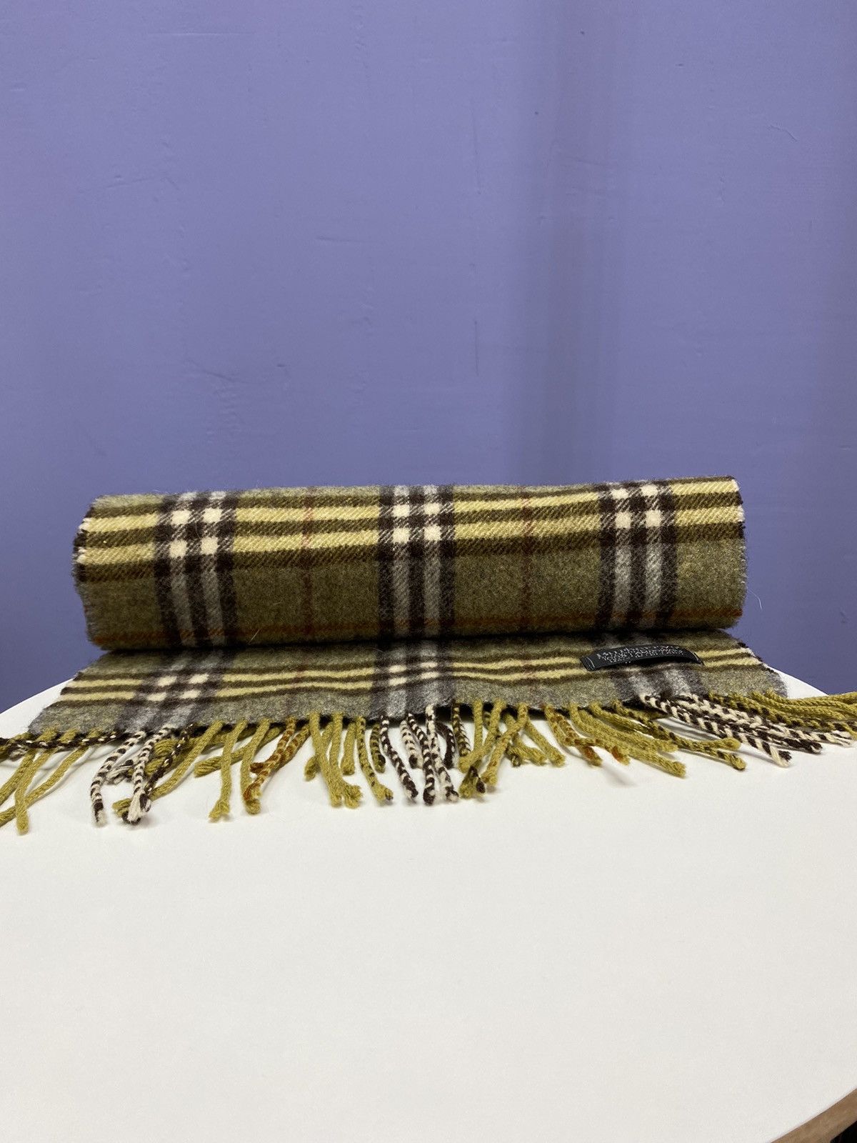 Burberry Vintage Burberrys Wool Scarf Unisex Classic Size ONE SIZE - 4 Thumbnail
