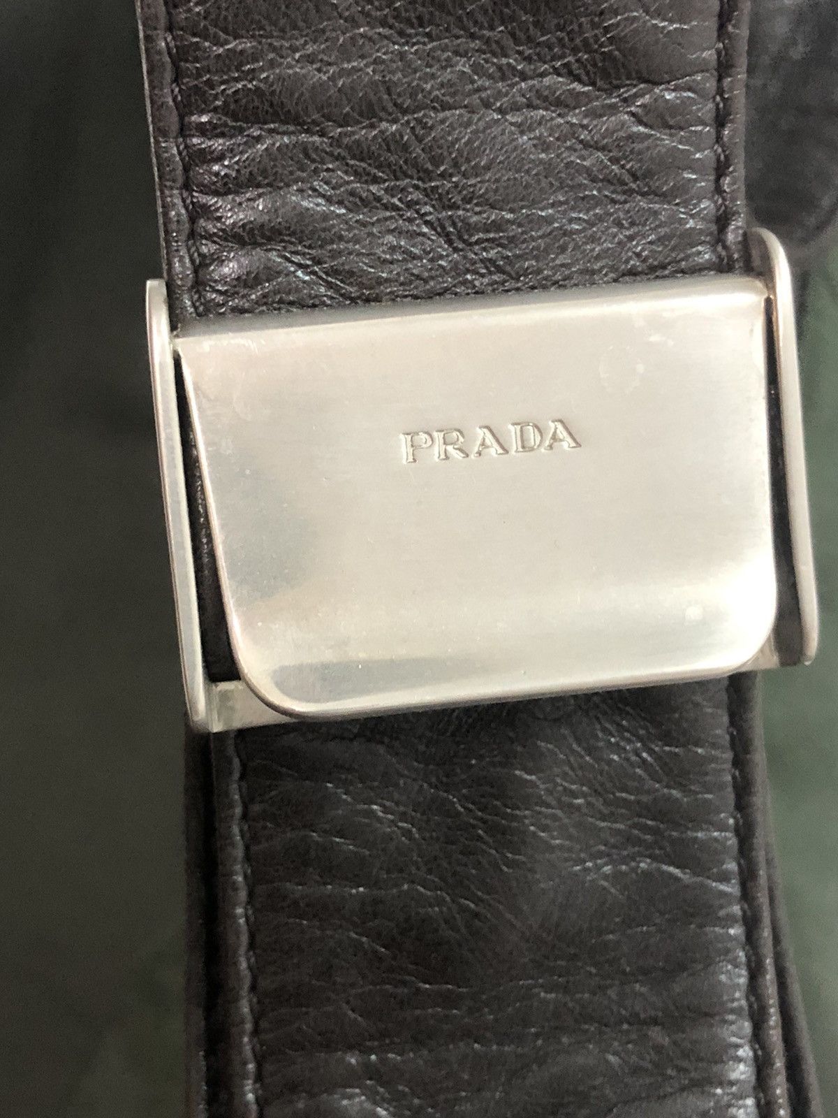 Prada Prada Leather Trim Olive Green Nylon Shoulder Bag Size ONE SIZE - 4 Thumbnail