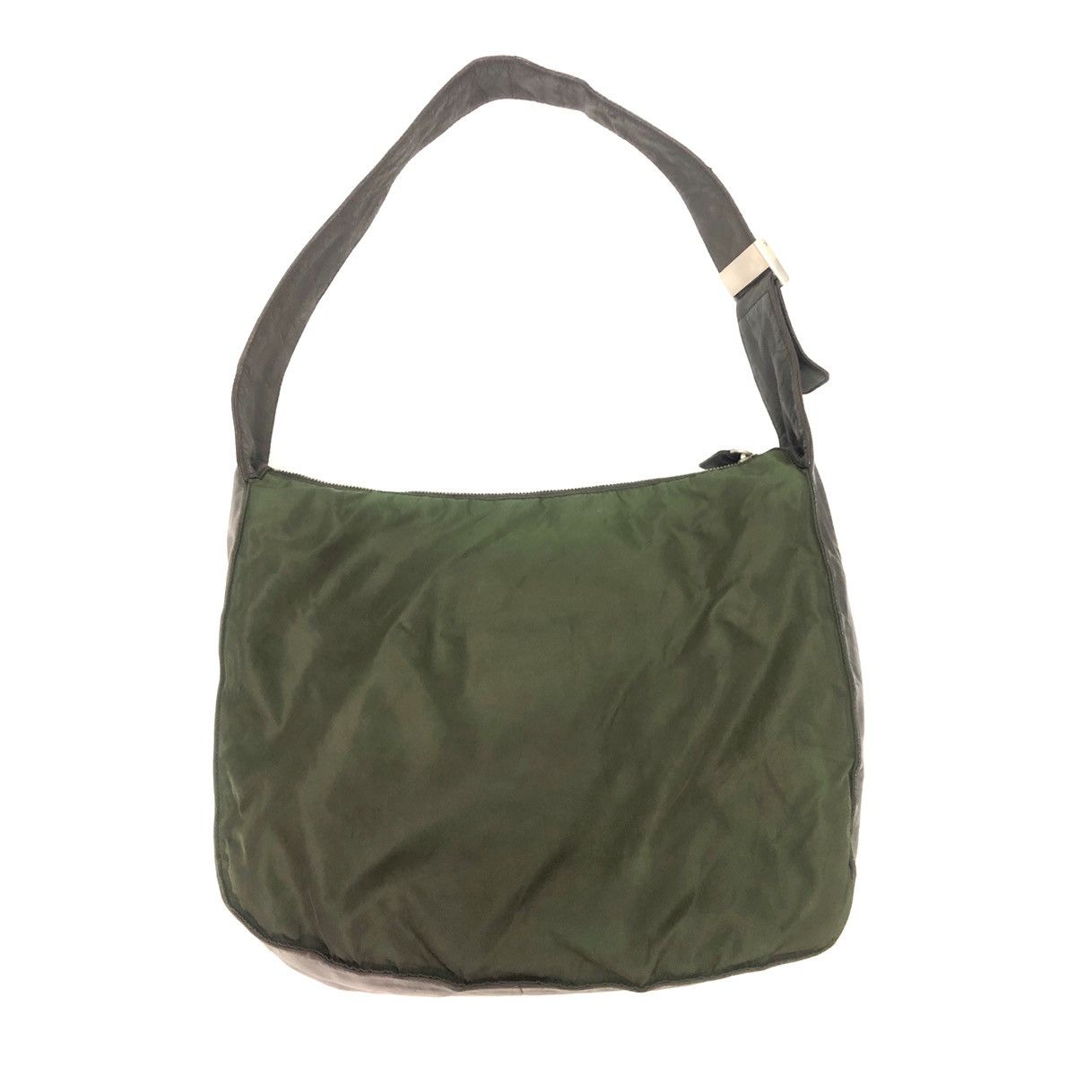 Prada Prada Leather Trim Olive Green Nylon Shoulder Bag Size ONE SIZE - 2 Thumbnail