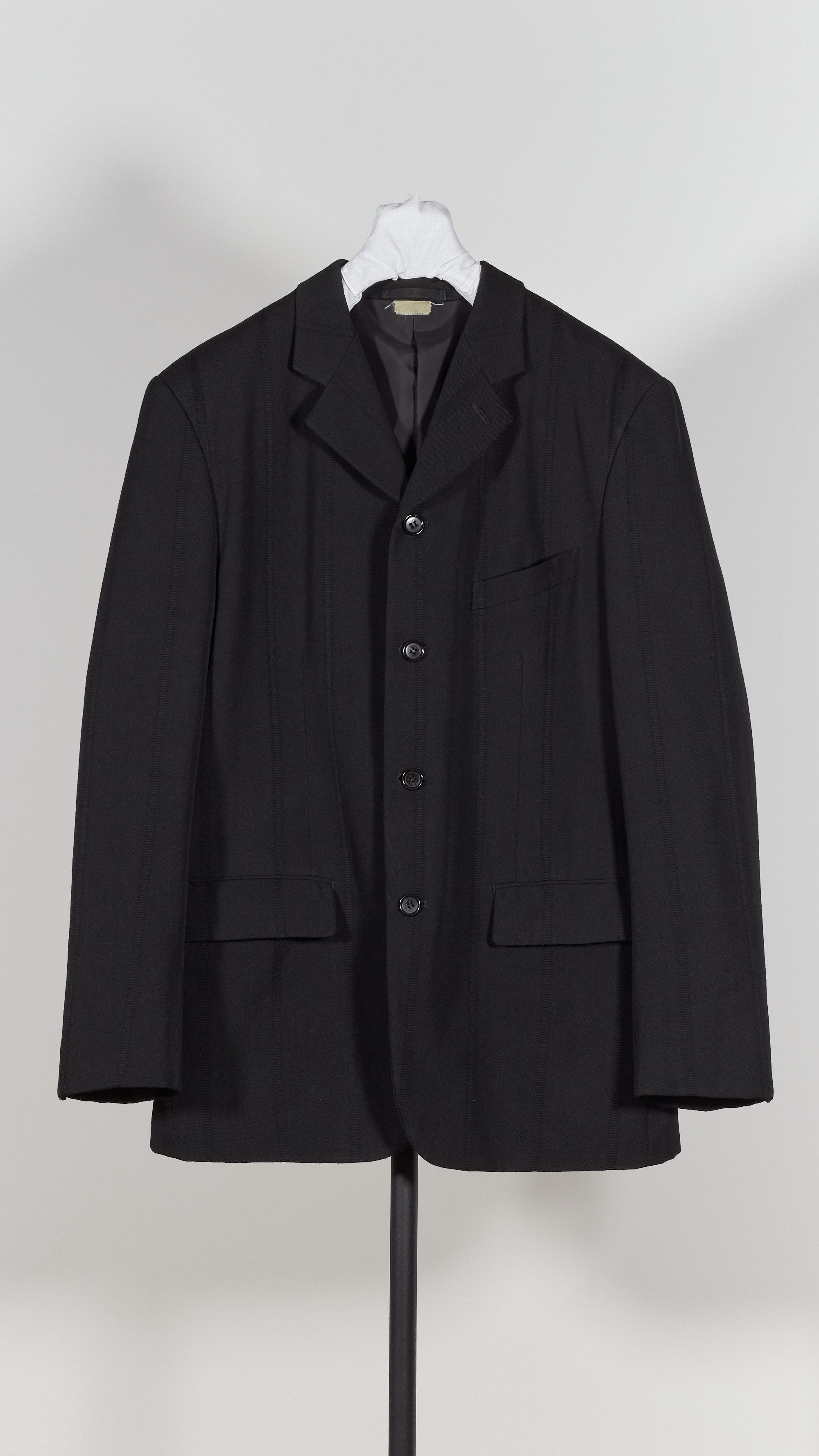 Comme des Garcons Homme Plus AD 2001 Archive Woven Stripe Wool Blazer Jacket Size US L / EU 52-54 / 3 - 1 Thumbnail