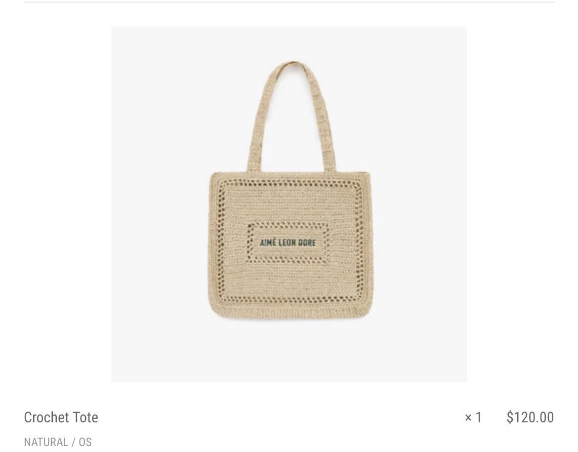 Aime Leon Dore ALD Crochet Tote Natural | Grailed
