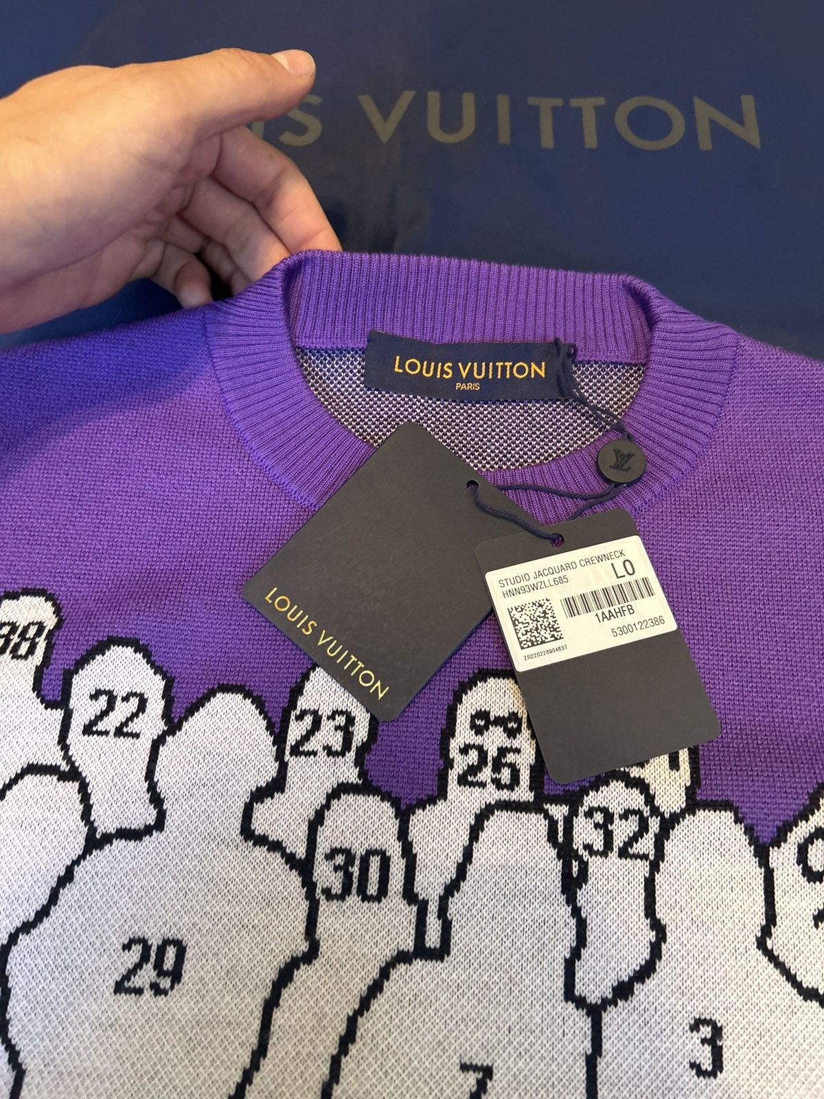 image of Louis Vuitton Studio Jacquard Numbered in Purple, Men's (Size Large)