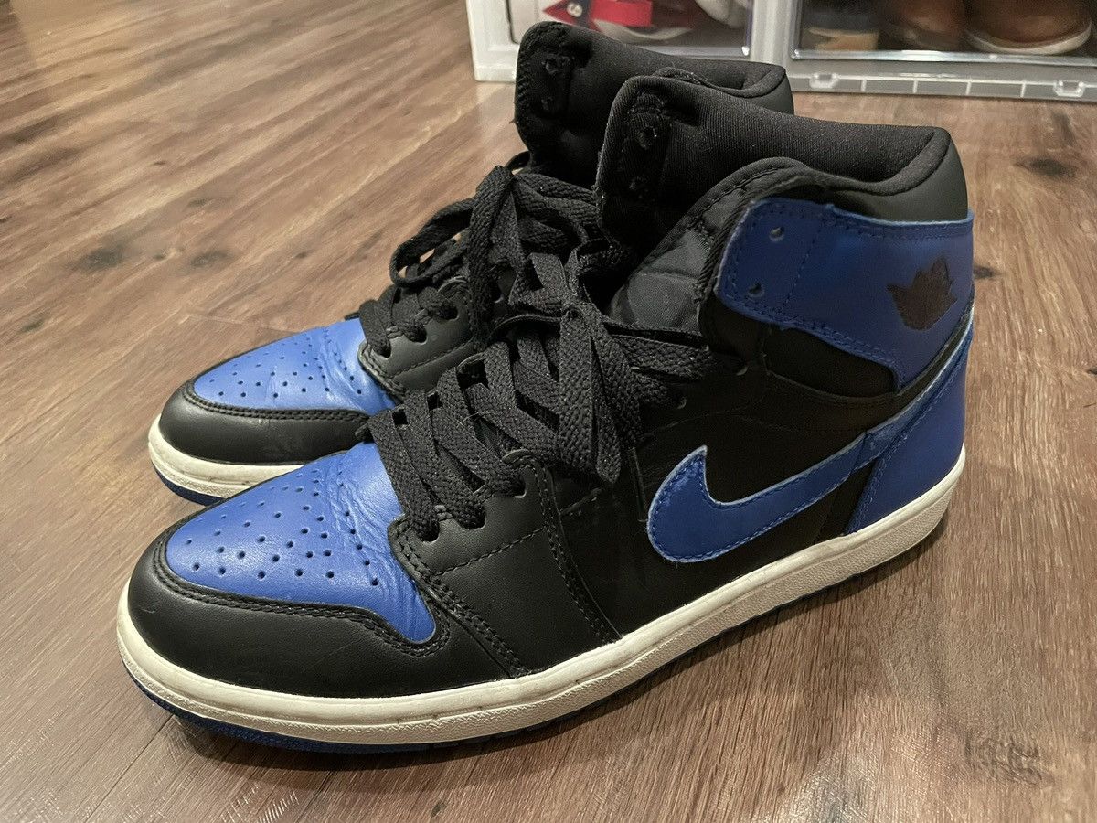 image of Air Jordan 1 Royal 2001 Shoes in Black, Men's (Size 9)
