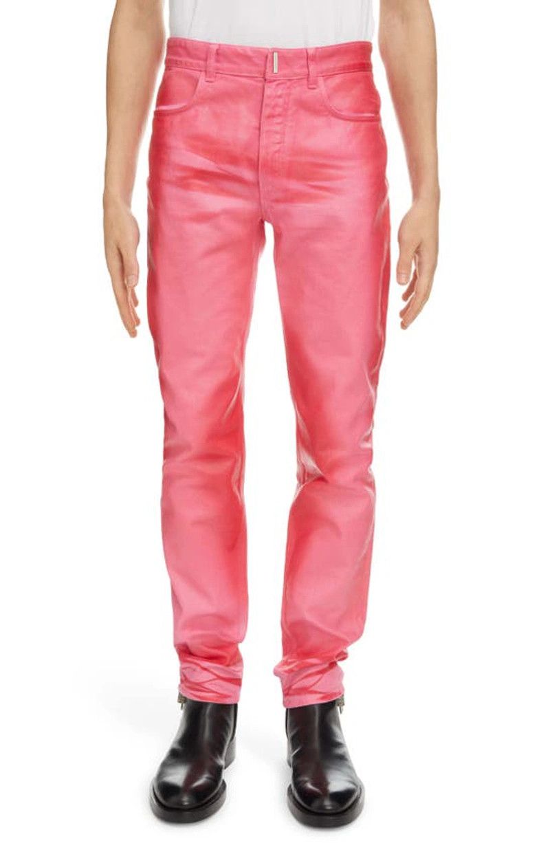 Givenchy Pink Waxed Slim Jeans Size US 30 / EU 46 - 2 Thumbnail