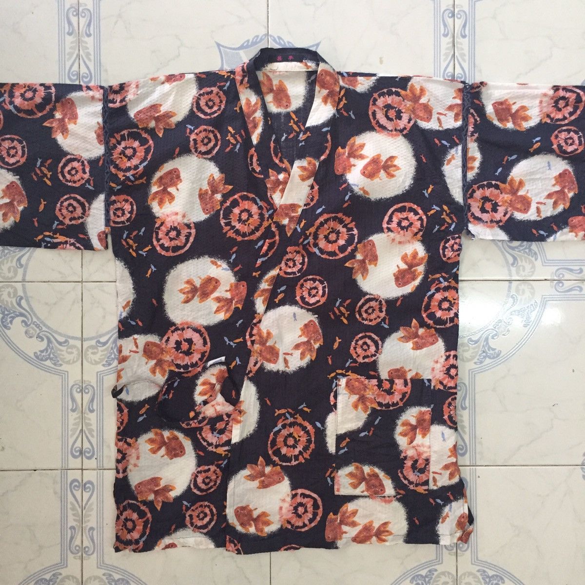 Golden Fish Printed Kimono