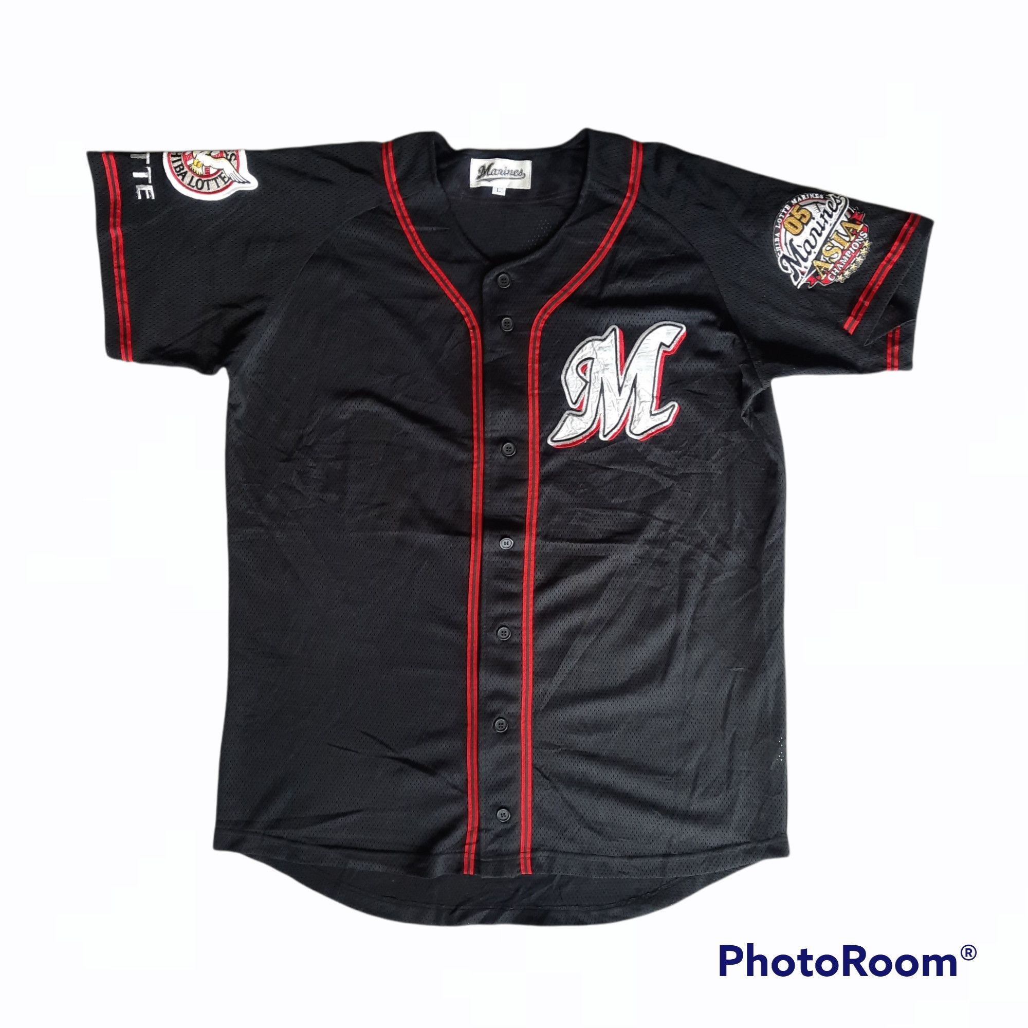 image of Mlb Npb Chiba Lottle Marines Baseball Club Jersey, Men's (Size Large)