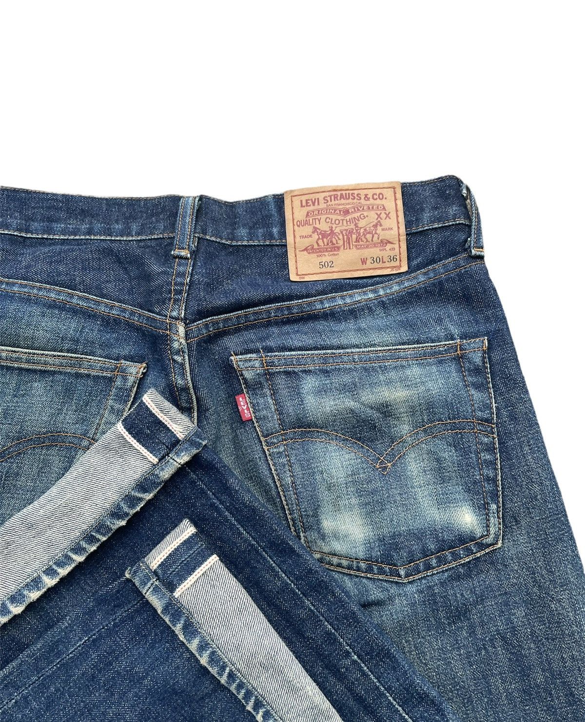 Levi's × Vintage Vintage Levi’s 502 E 1998 Aging Selvedge Denim Size US 30 / EU 46 - 9 Thumbnail