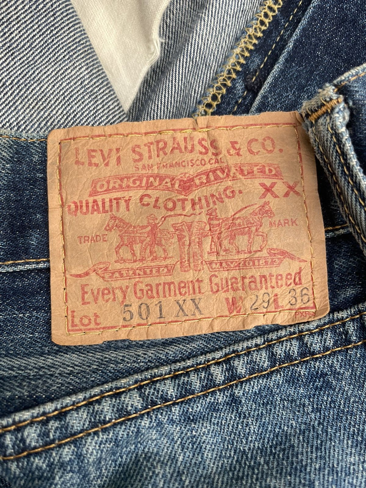 Levi's Vintage 1998 Levis Lot 501XX E Distresed Rework Size US 29 - 20 Thumbnail