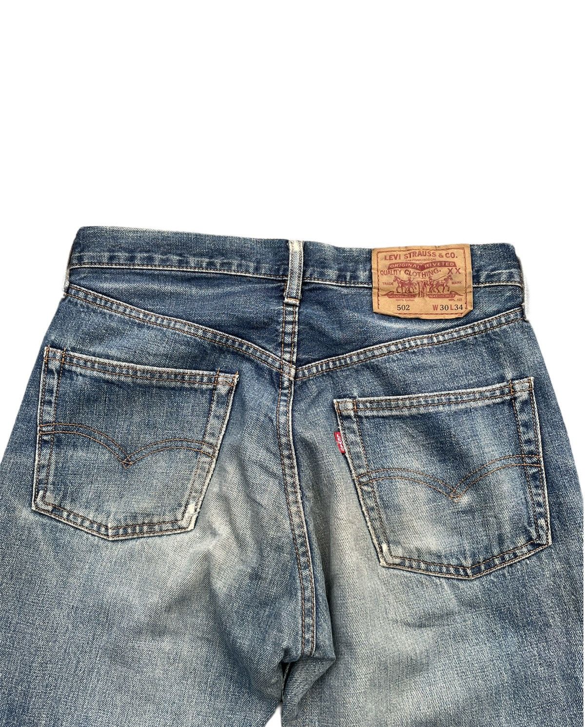 Levi's Vintage Levis 1995 502XX E 1967 Selvedge Aging Distressed Size US 29 - 14 Thumbnail