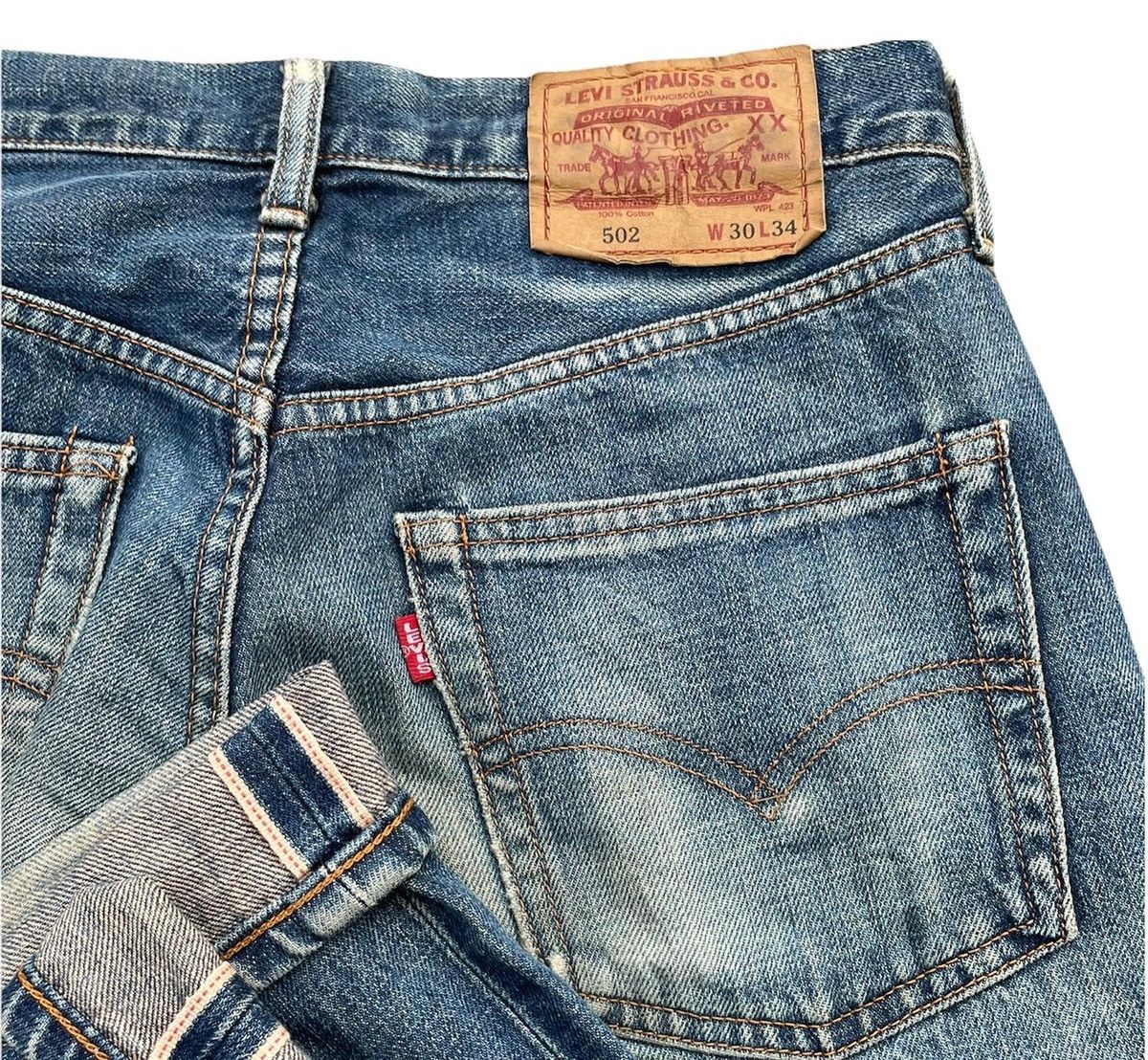 Levi's Vintage Levis 1995 502XX E 1967 Selvedge Aging Distressed Size US 29 - 5 Thumbnail