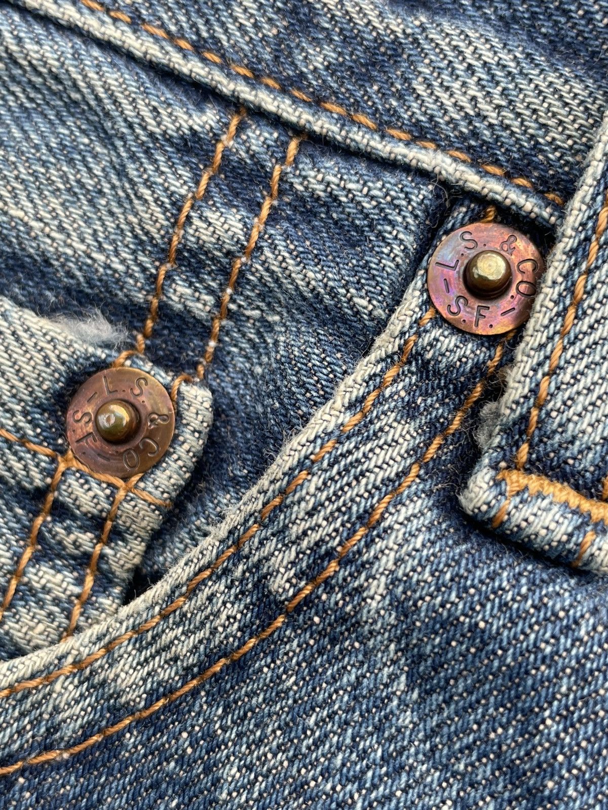 Levi's Vintage Levis 1995 502XX E 1967 Selvedge Aging Distressed Size US 29 - 22 Thumbnail