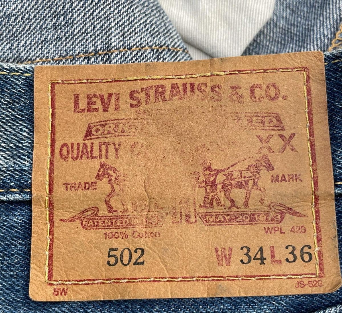 Levi's Vintage Levis 2003 502XX E 1967 Selvedge Aging Distressed Size US 34 / EU 50 - 7 Thumbnail