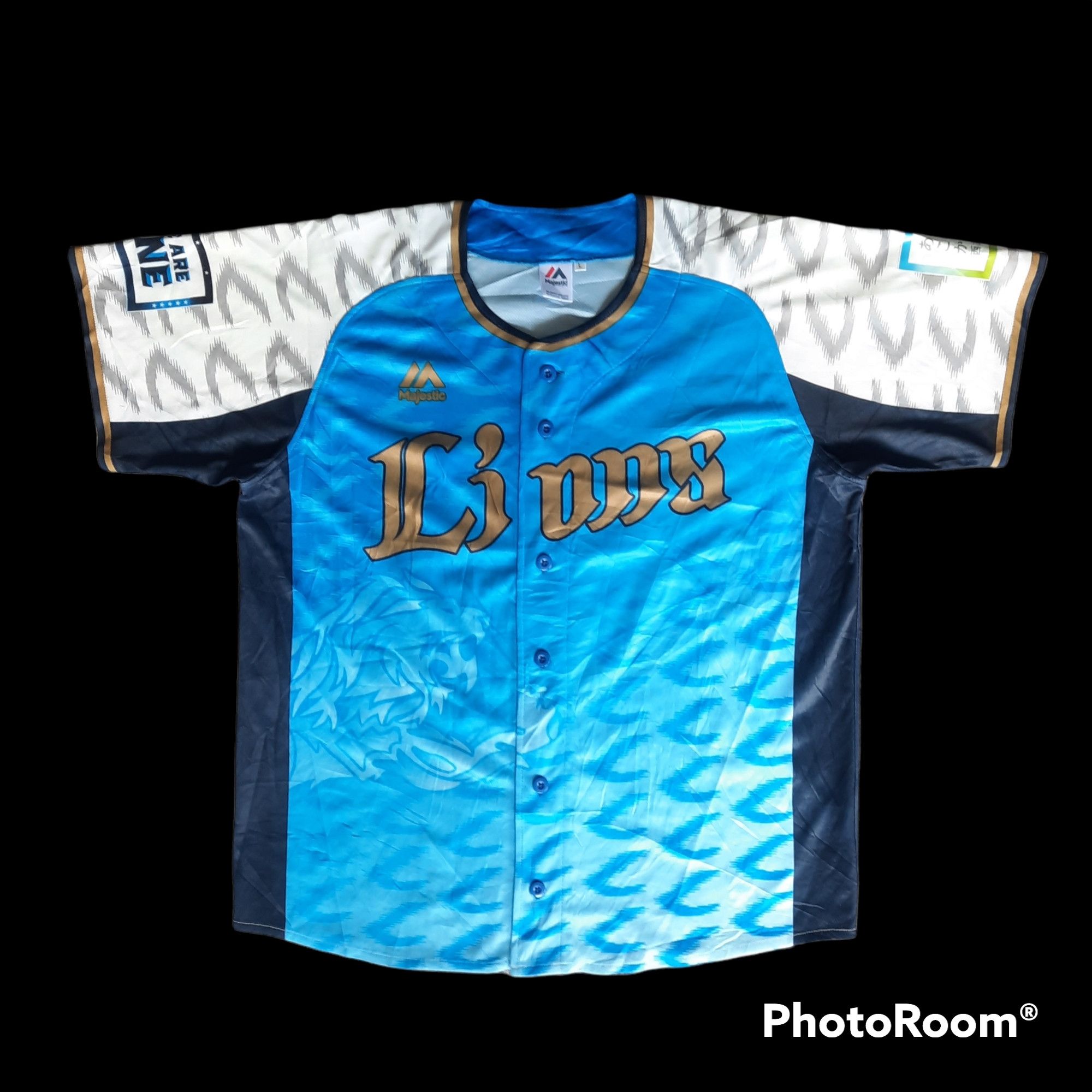 image of Majestic Npb Saitama Seibu Lions Baseball Jersey, Men's (Size Large)