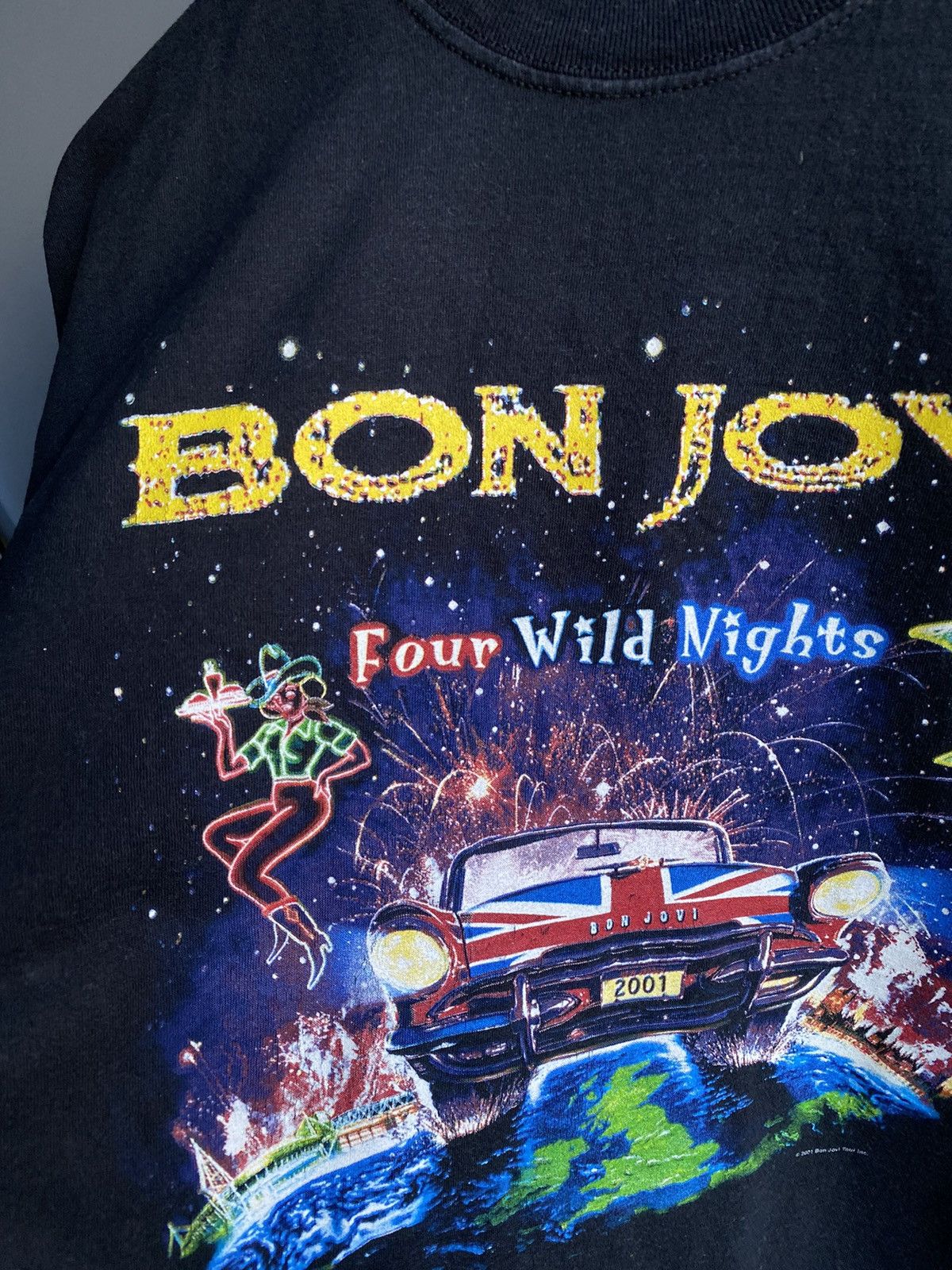 Band Tees Vintage Bon Jovi 2001 “Four Wild Nights” T Shirt Size US L / EU 52-54 / 3 - 4 Thumbnail