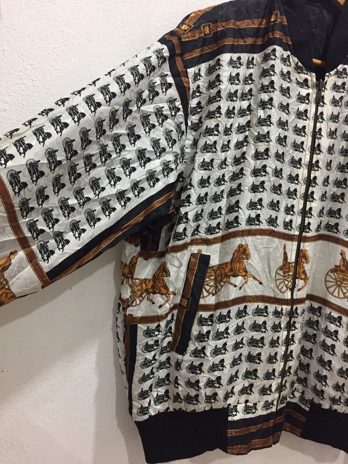Vintage Vintage Custom Reversible Jacket Polyester like Hermes Size US XL / EU 56 / 4 - 4 Thumbnail