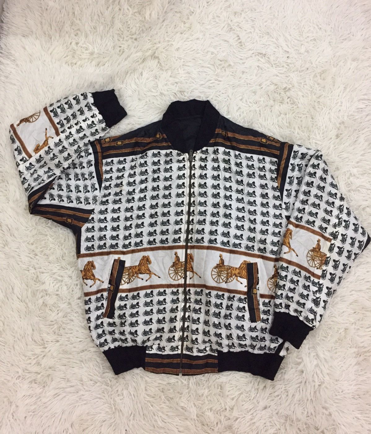 Vintage Vintage Custom Reversible Jacket Polyester like Hermes Size US XL / EU 56 / 4 - 11 Thumbnail