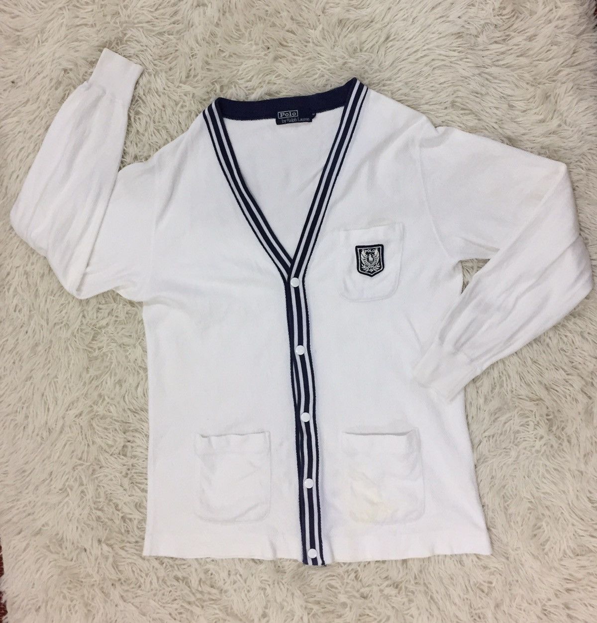 Polo Ralph Lauren × Vintage Polo Ralph Lauren Cardigan Sweater with Patches on Pocket Size US M / EU 48-50 / 2 - 5 Thumbnail
