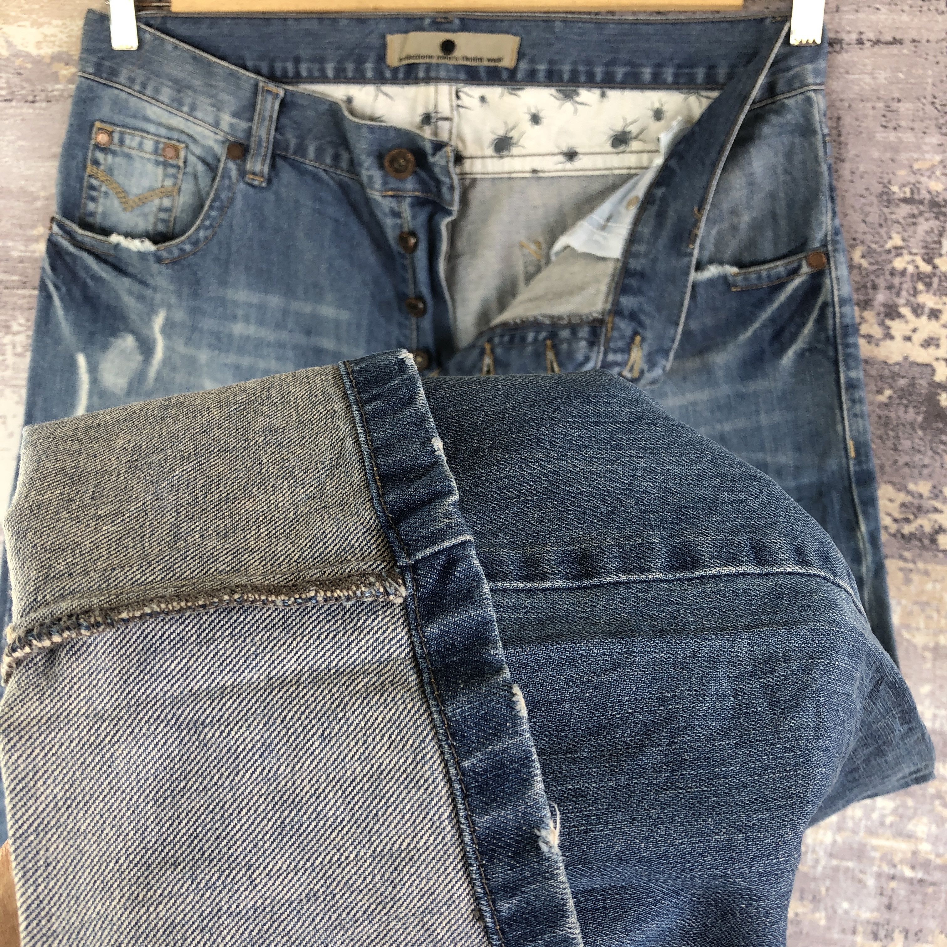 Designer × Vintage Vintage Collezione Distressed Jeans Japanese Denim Pants Size US 36 / EU 52 - 8 Thumbnail