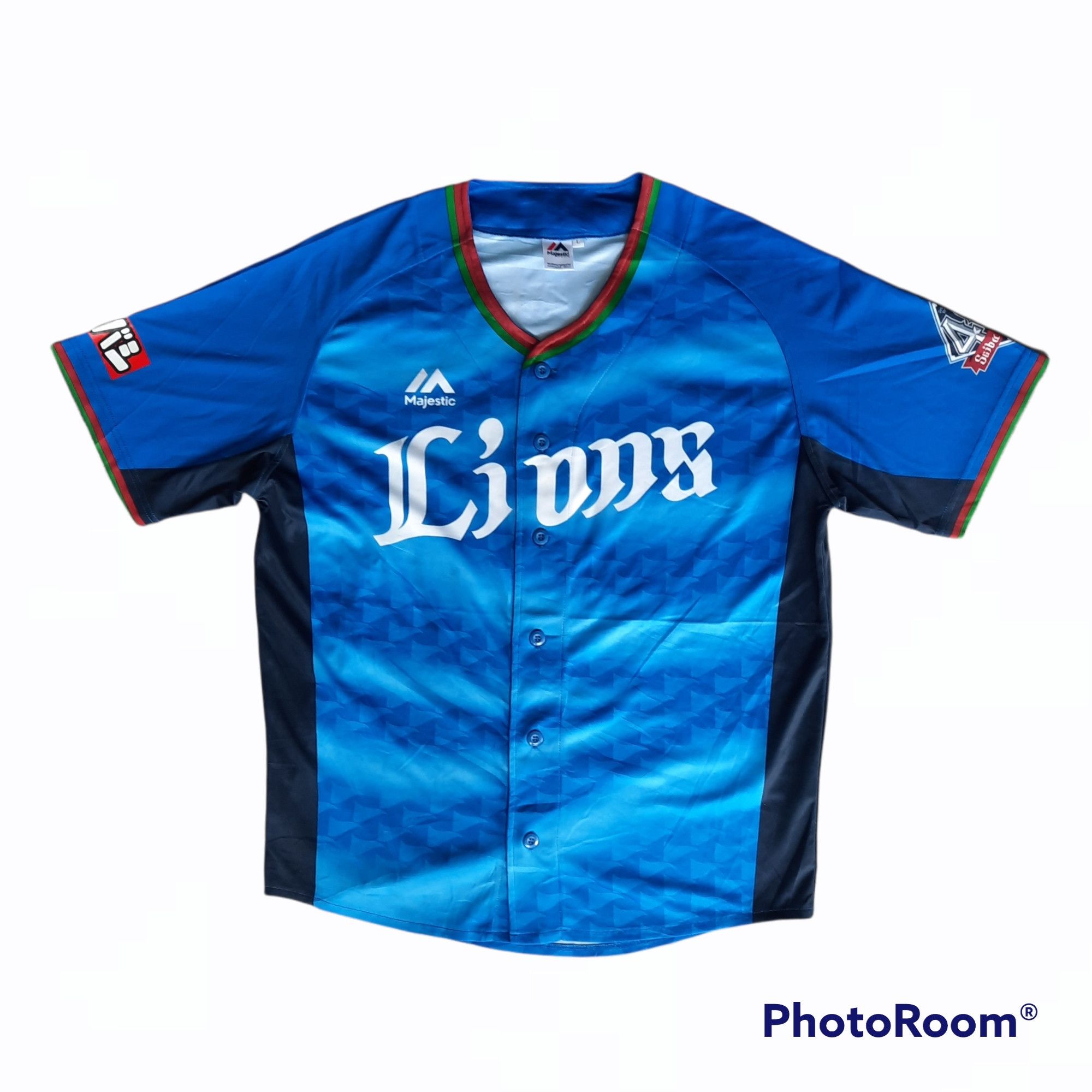 image of Majestic Npb Saitama Seibu Lions Baseball Jersey, Men's (Size Large)