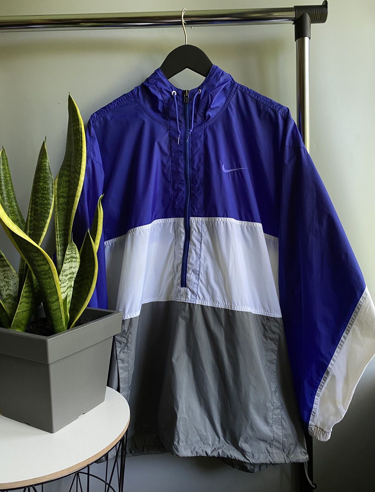 Nike × Vintage Vintage 90s Nike Half Zip RainCoat Size US L / EU 52-54 / 3 - 1 Thumbnail