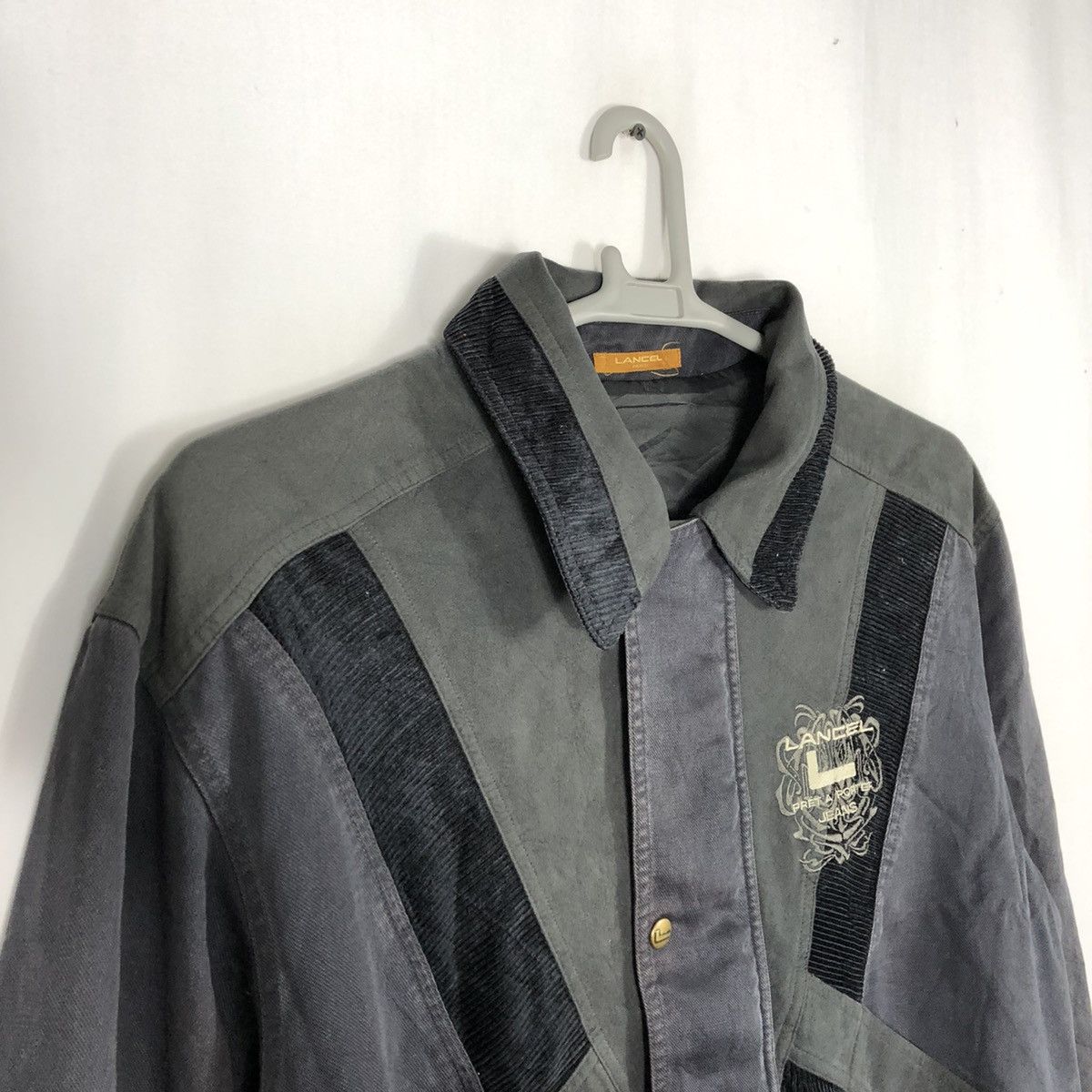 Designer × Lancel 🔥Rare🔥Vintage Lancel Half Corduroy Bomber Styles Jacket Size US L / EU 52-54 / 3 - 9 Thumbnail