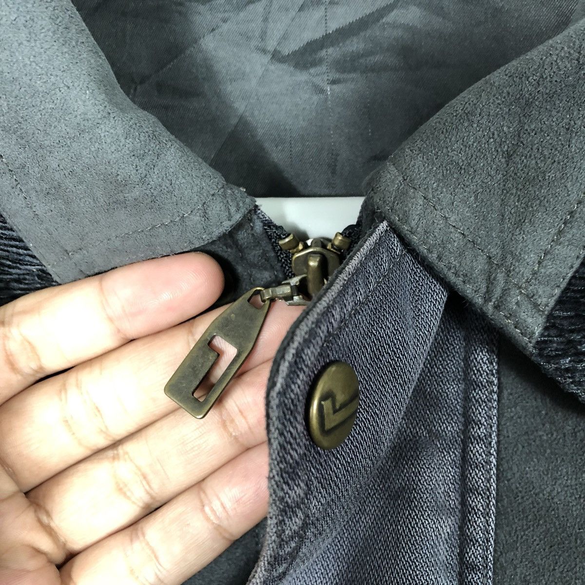 Designer × Lancel 🔥Rare🔥Vintage Lancel Half Corduroy Bomber Styles Jacket Size US L / EU 52-54 / 3 - 14 Thumbnail