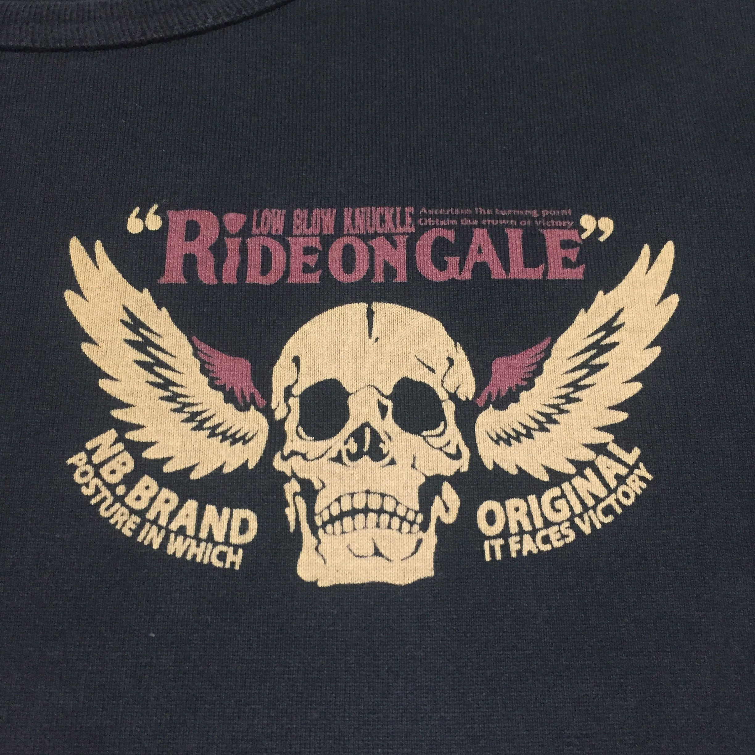 Vintage LOW BLOW KNUCKLE Ride On Gale Motorcycle Longsleeve Tshirt Size L / US 10 / IT 46 - 5 Thumbnail