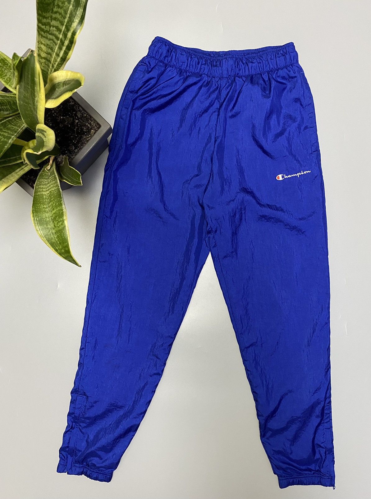Champion × Vintage Vintage Champion Track Pants Nylon Trousers Men’s S Blue Size US 30 / EU 46 - 1 Thumbnail