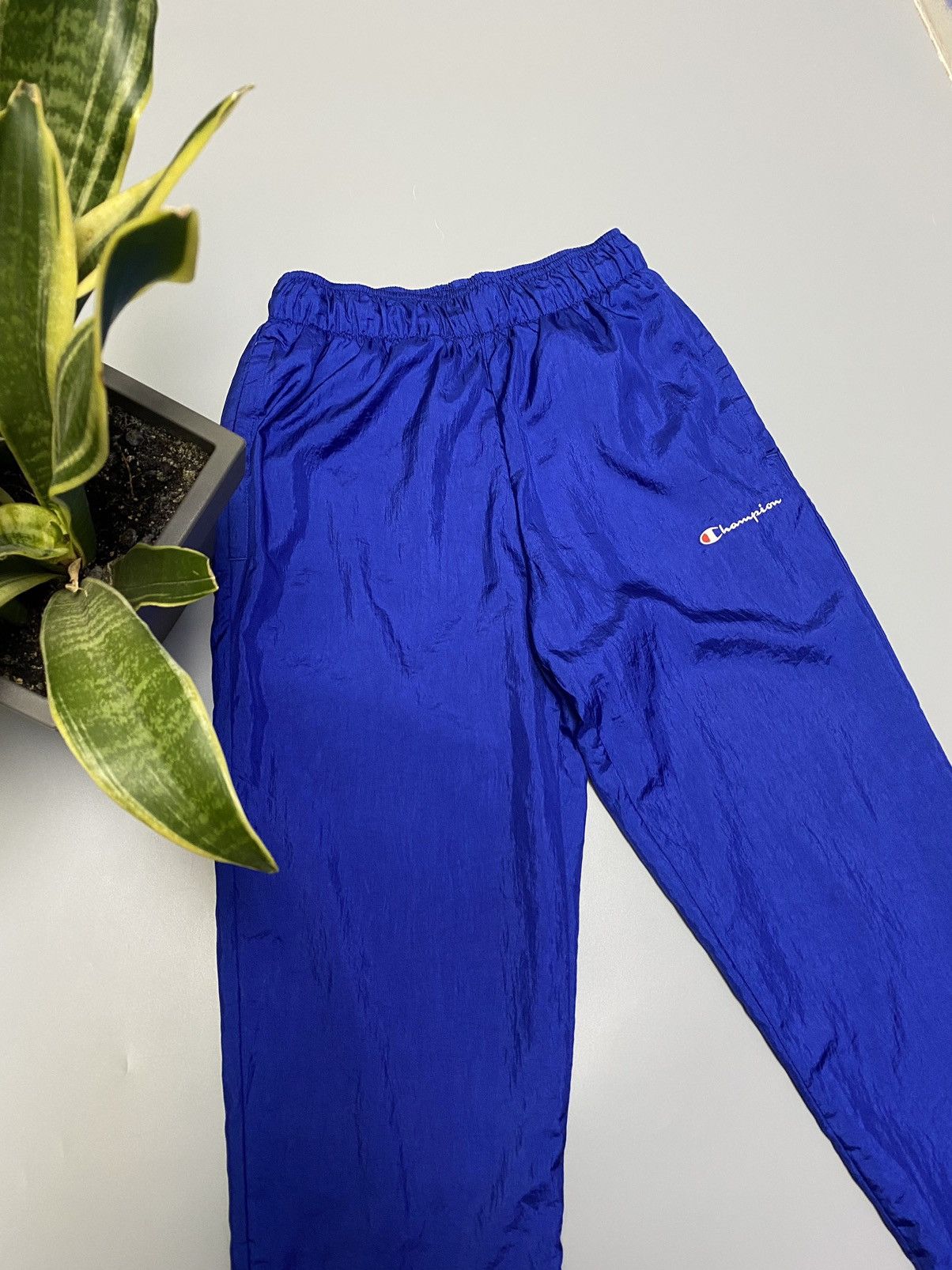 Champion × Vintage Vintage Champion Track Pants Nylon Trousers Men’s S Blue Size US 30 / EU 46 - 5 Thumbnail