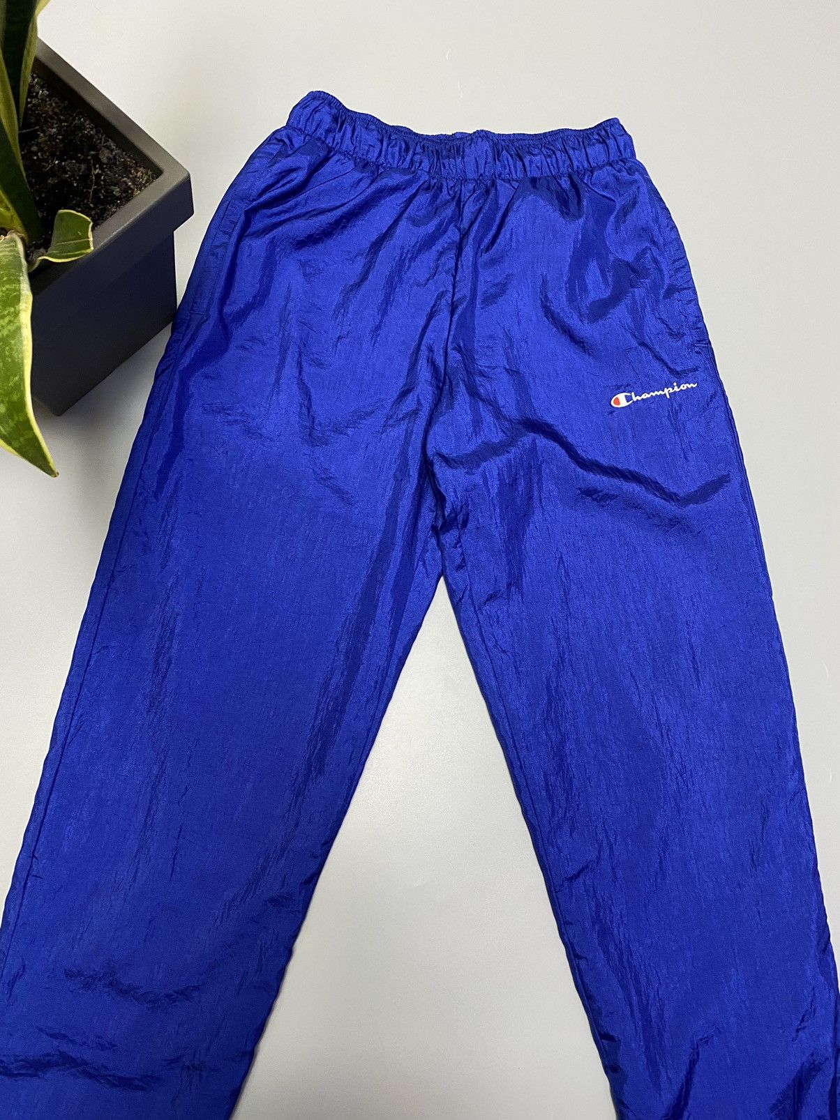 Champion × Vintage Vintage Champion Track Pants Nylon Trousers Men’s S Blue Size US 30 / EU 46 - 7 Thumbnail