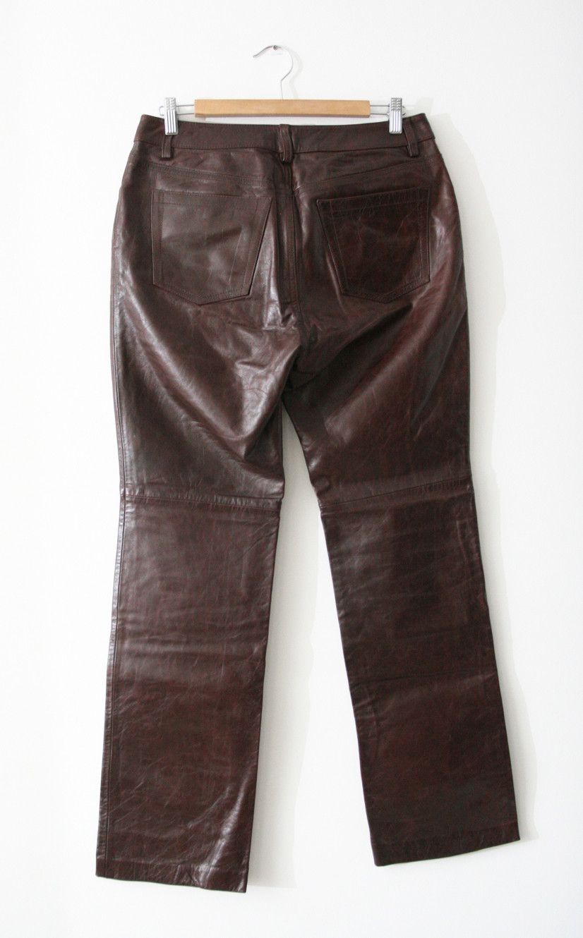 Gap GAP Real Leather Pants Burgundy 31 Size US 31 - 5 Thumbnail