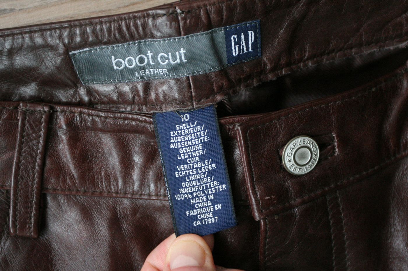 Gap GAP Real Leather Pants Burgundy 31 Size US 31 - 6 Thumbnail